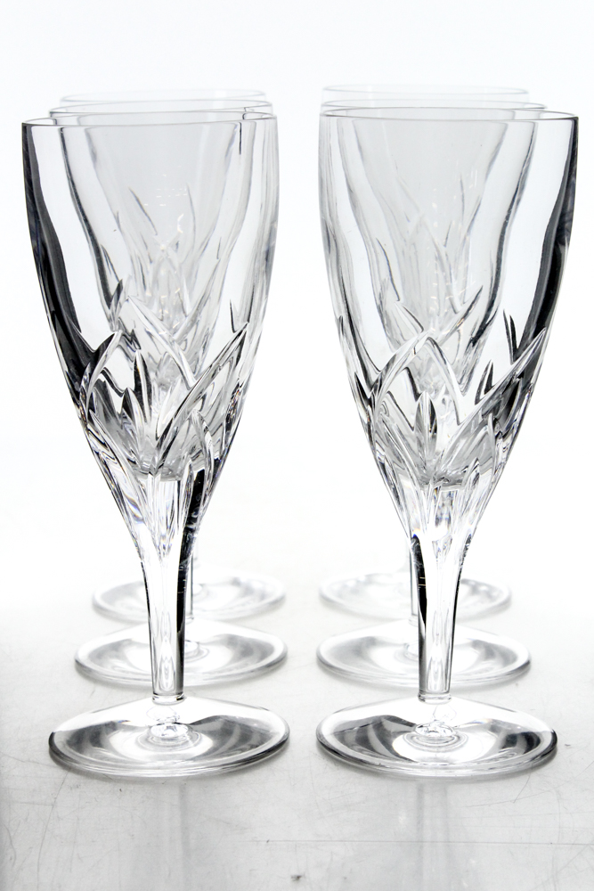 Waterford Crystal "Merrill" Champagne Flutes and Wine Glasses
