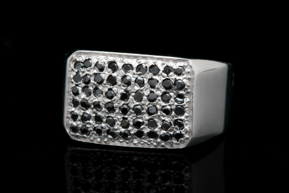 Sterling Silver and Black Spinel Ring