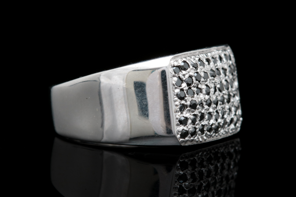 Sterling Silver and Black Spinel Ring