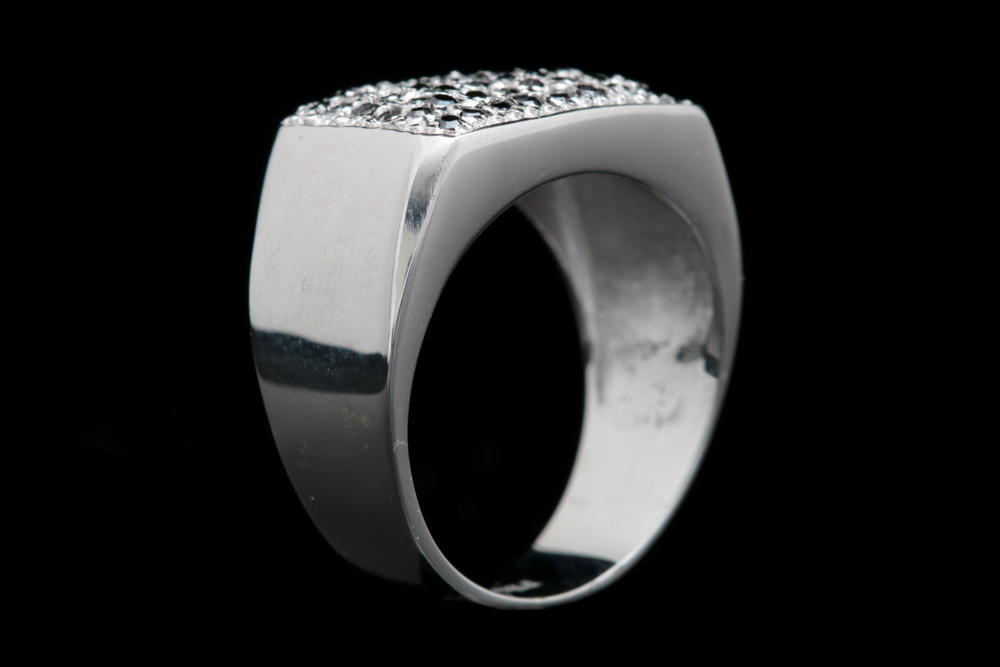 Sterling Silver and Black Spinel Ring