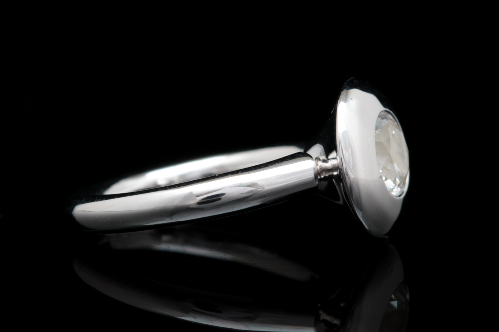 Bastian Sterling Silver and White Topaz Ring