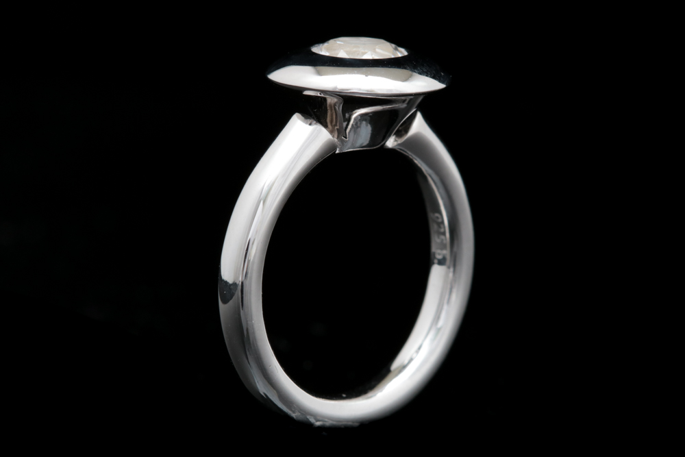 Bastian Sterling Silver and White Topaz Ring