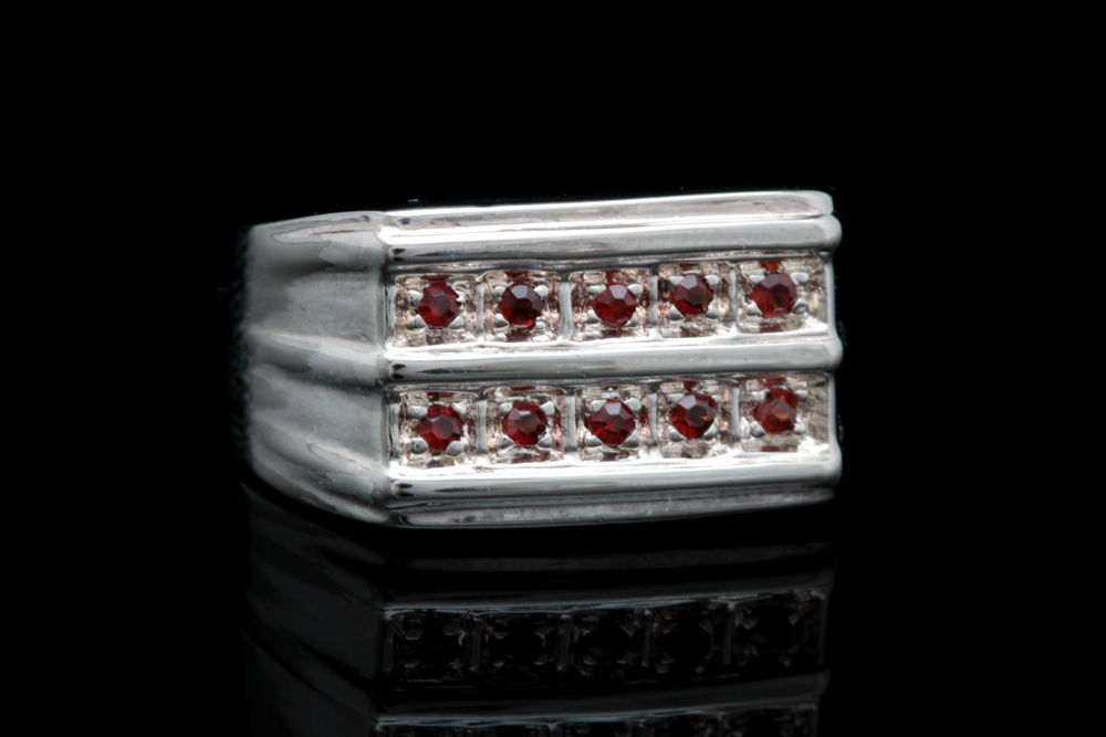Sterling Silver and Garnet Ring