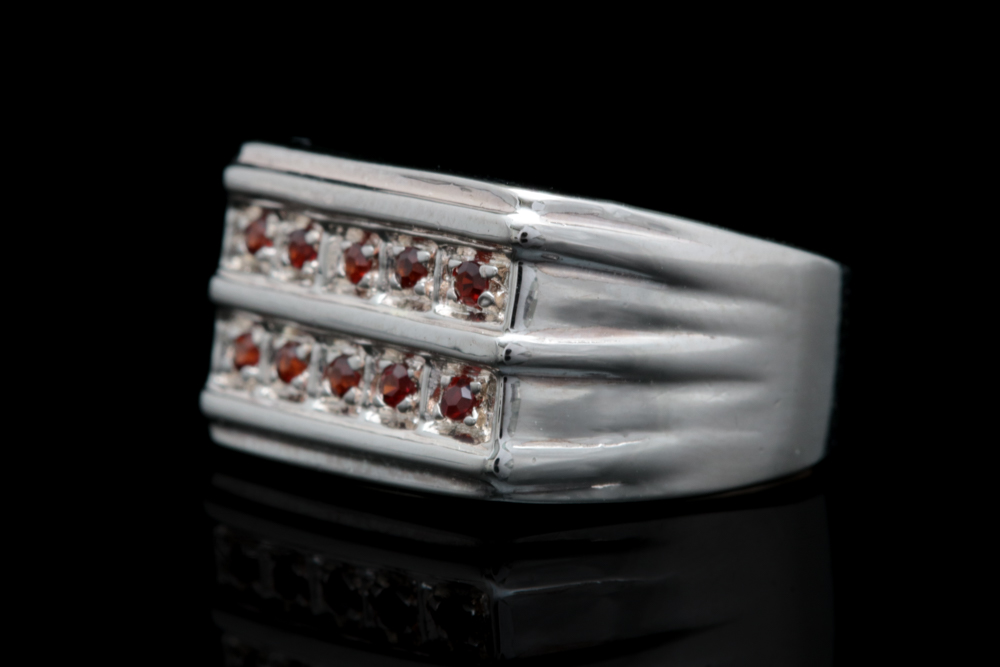Sterling Silver and Garnet Ring