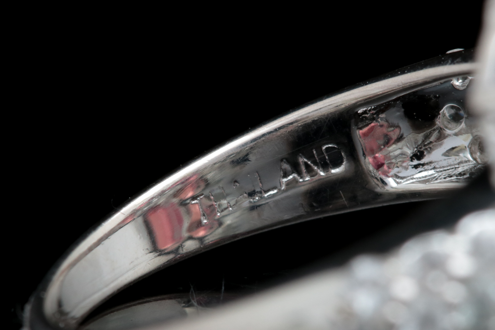 Sterling Silver, Diffused Red Sapphire and White Zircon Cocktail Ring