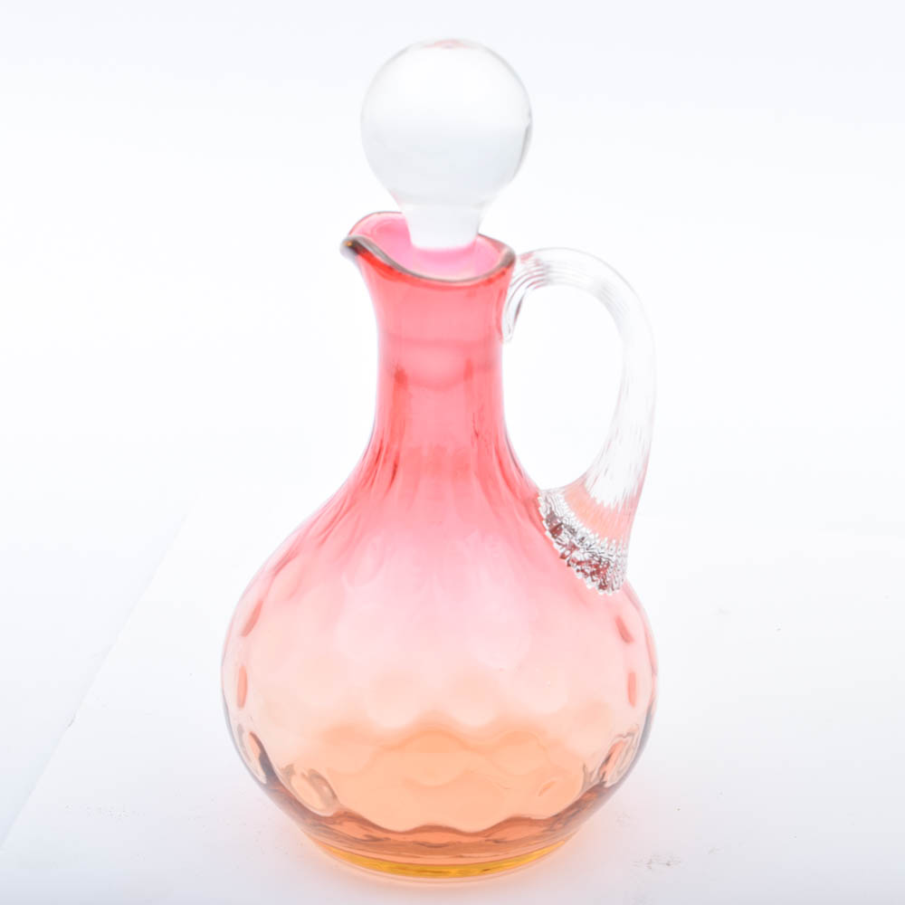 Fenton Style "Coin Dot" Amberina Glassware