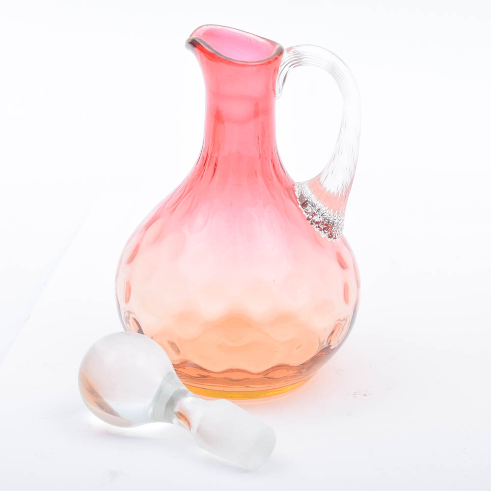 Fenton Style "Coin Dot" Amberina Glassware