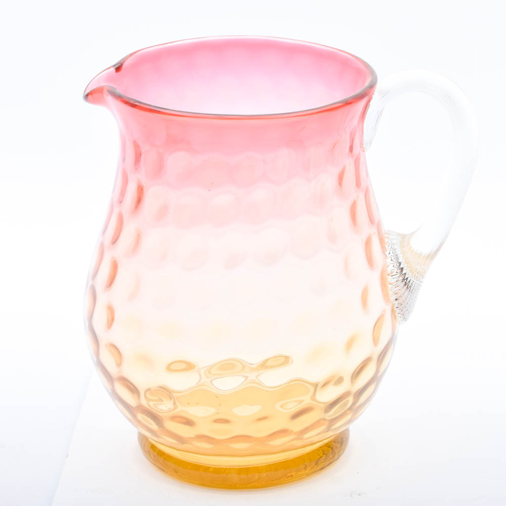 Fenton Style "Coin Dot" Amberina Glassware