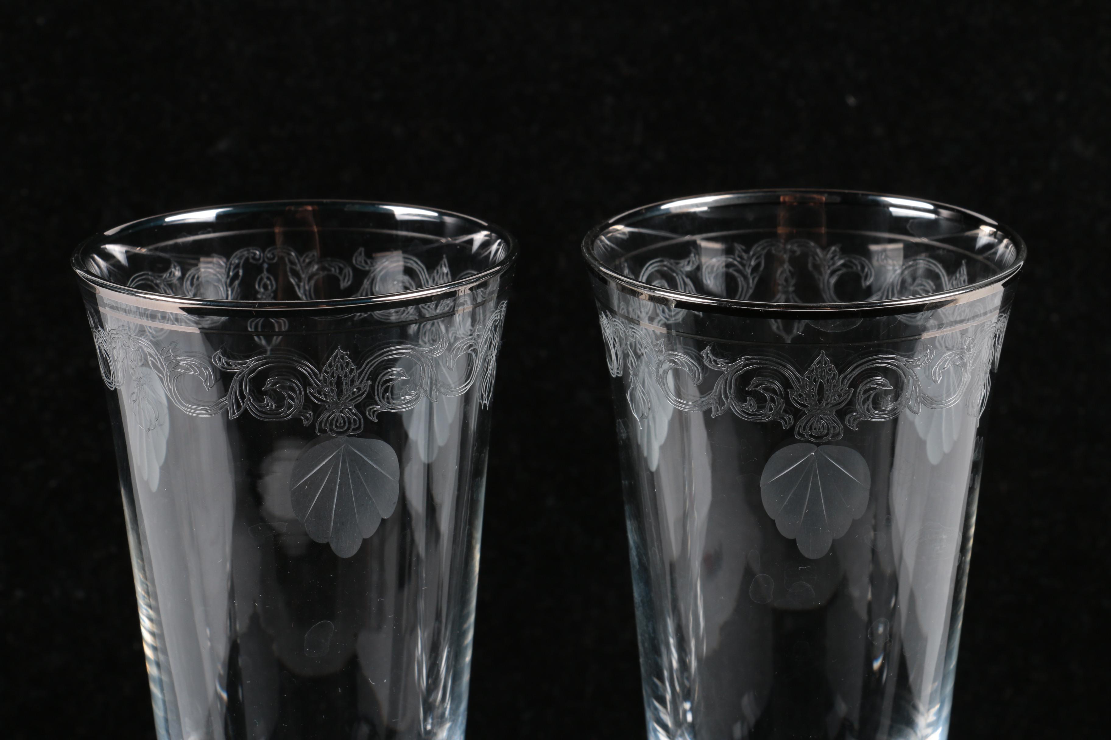 Lenox Crystal "Classic Shell" Champagne Flutes