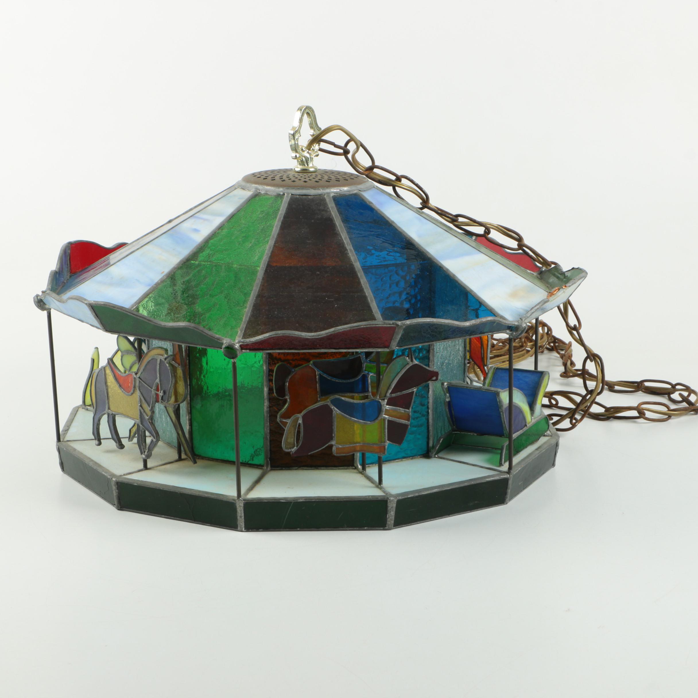 Stained Glass Carousel Hanging Lamp
