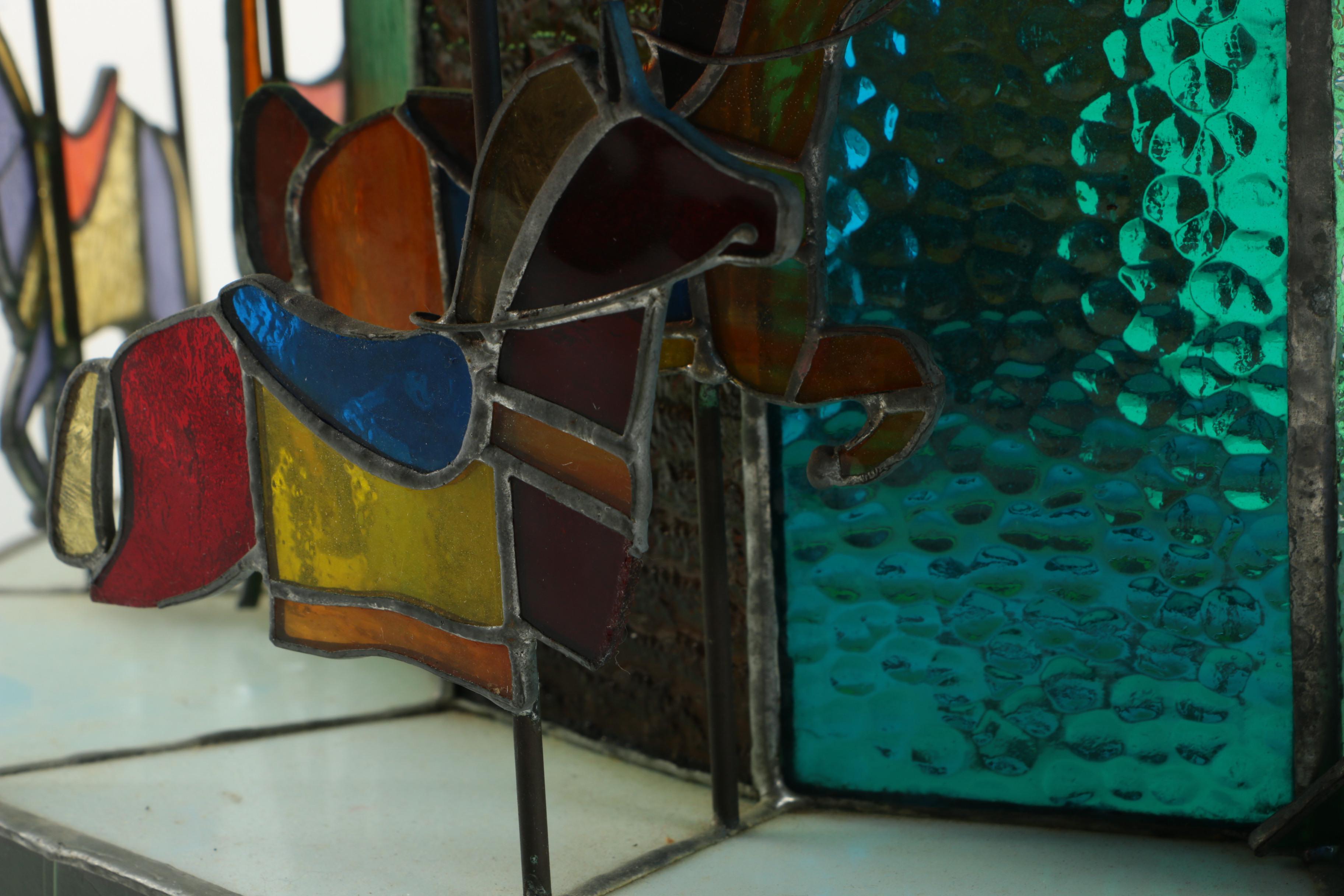Stained Glass Carousel Hanging Lamp