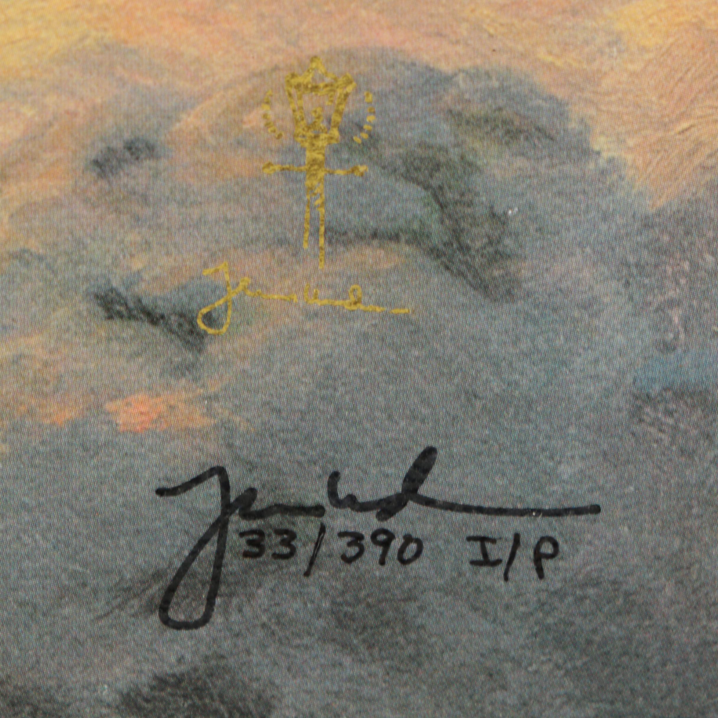 Thomas Kinkade Limited Edition Embellished Reproduction Print of a Winter Scene