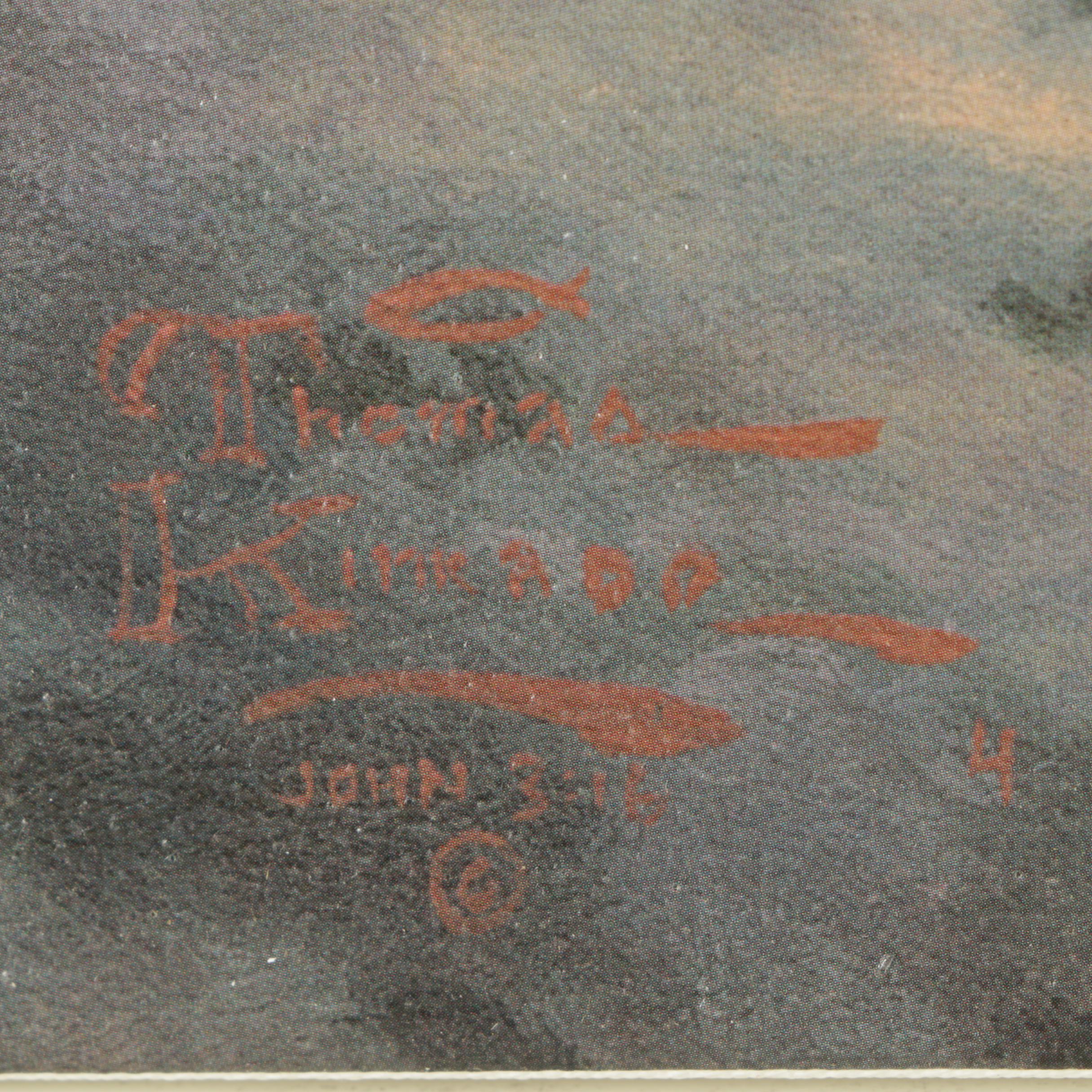 Thomas Kinkade Limited Edition Embellished Reproduction Print of a Winter Scene