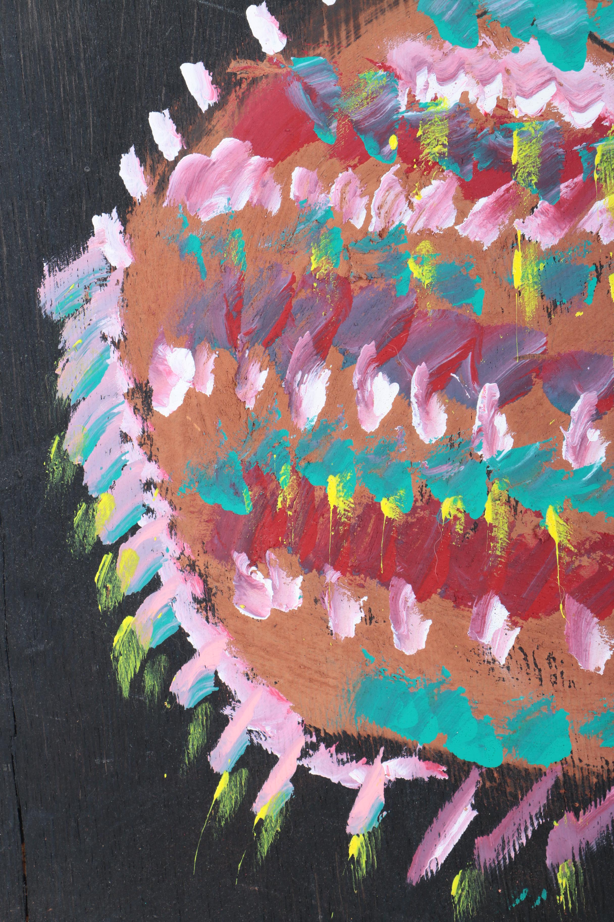 Jimmy Lee Sudduth Oil Painting on Panel Outsider Art Portrait