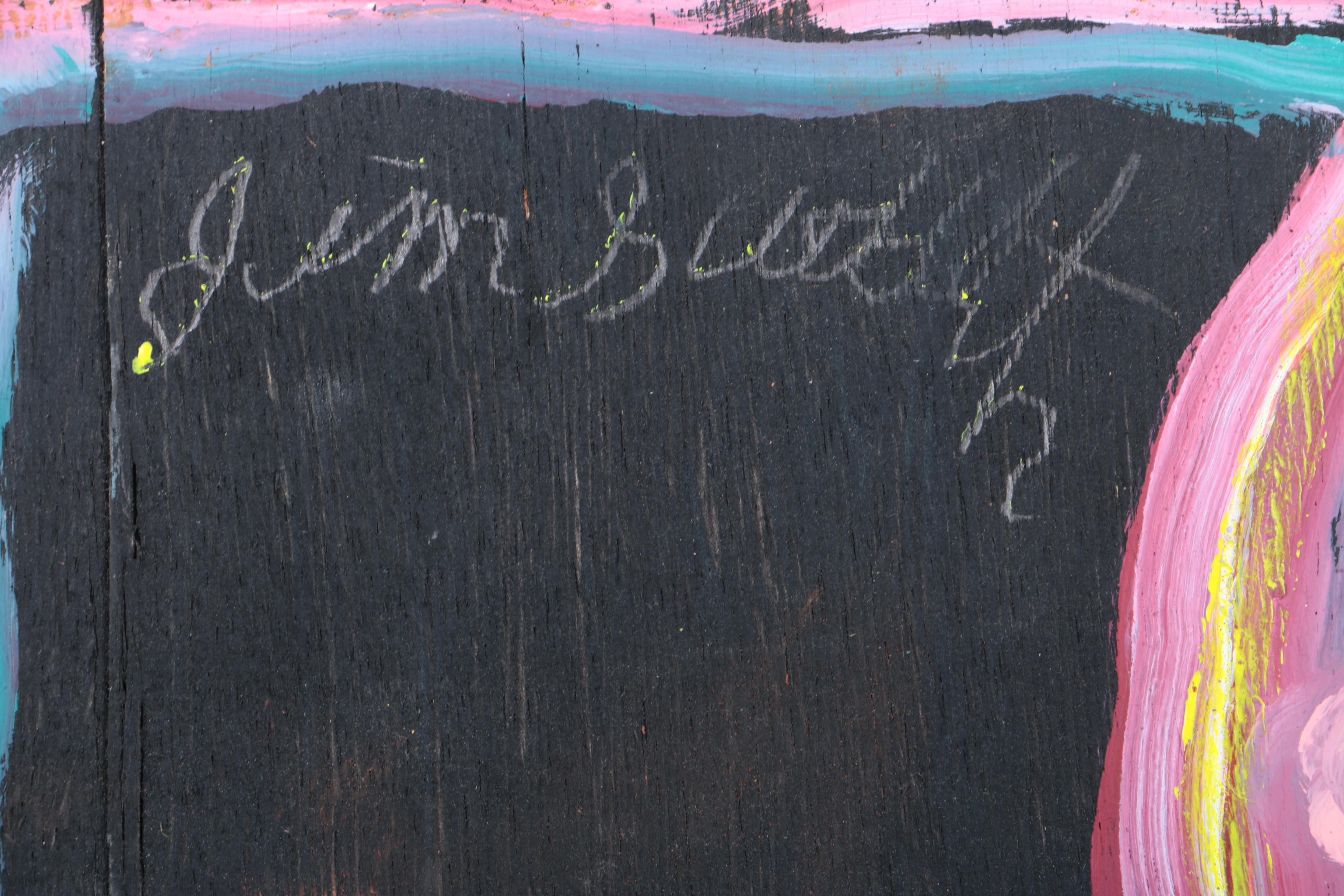 Jimmy Lee Sudduth Oil Painting on Panel Outsider Art Portrait