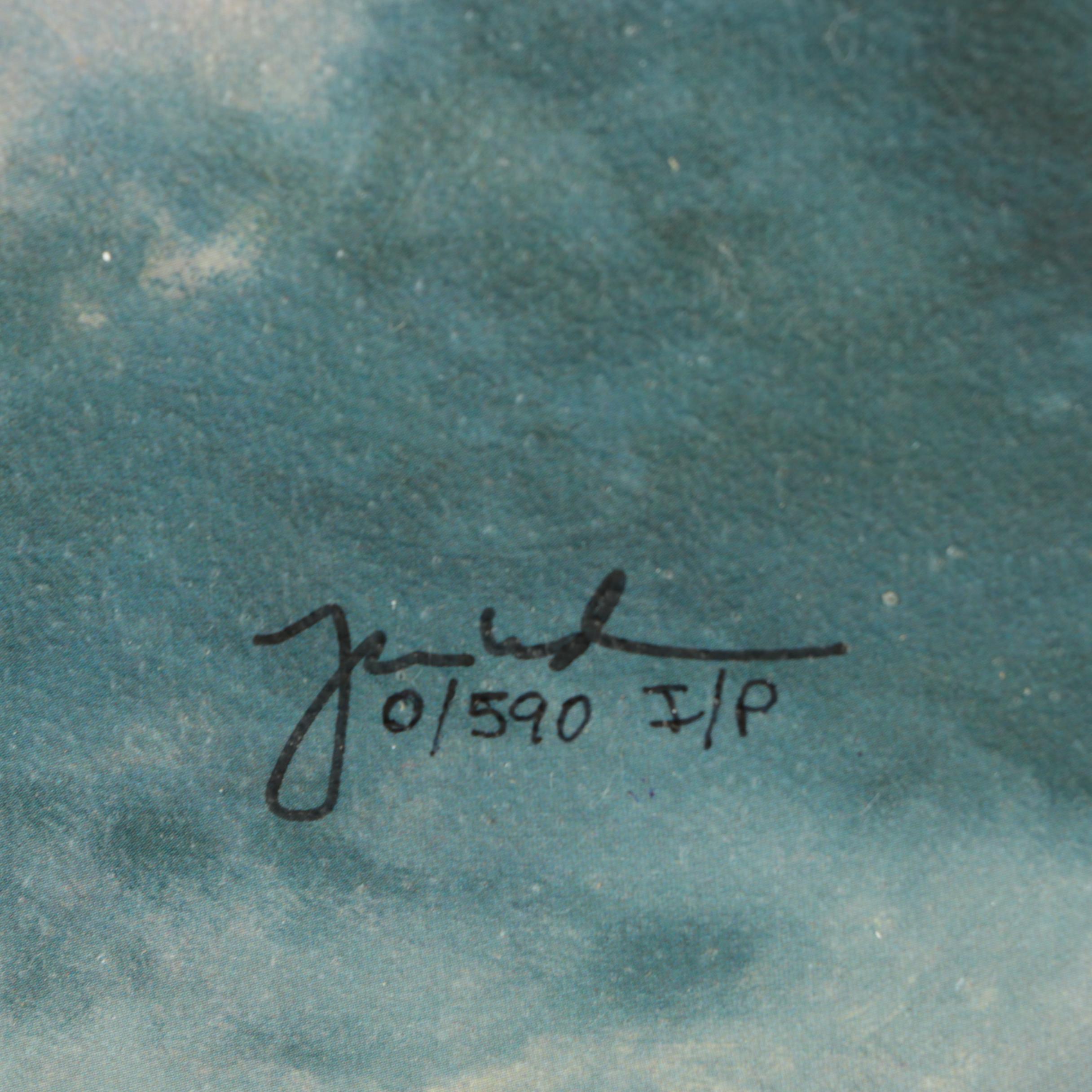 Embellished Reproduction Print on Canvas After Thomas Kinkade "Perseverance"