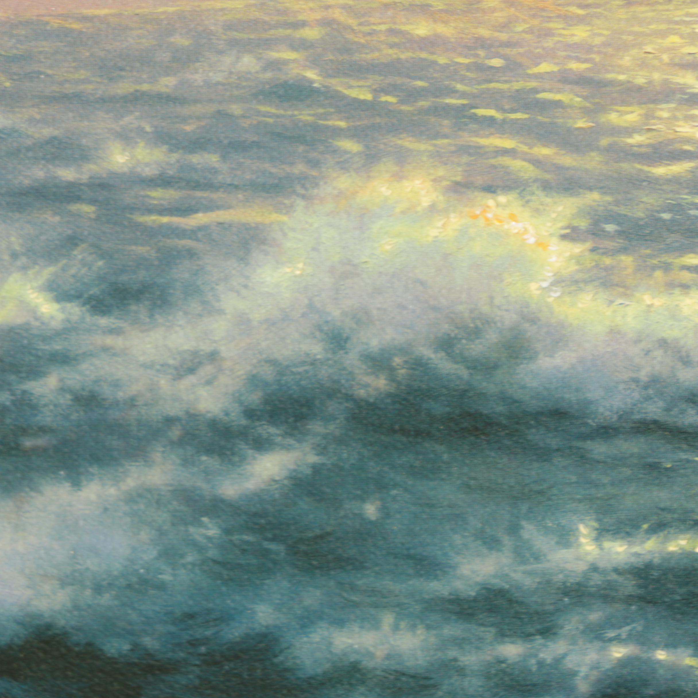 Embellished Reproduction Print on Canvas After Thomas Kinkade "Perseverance"