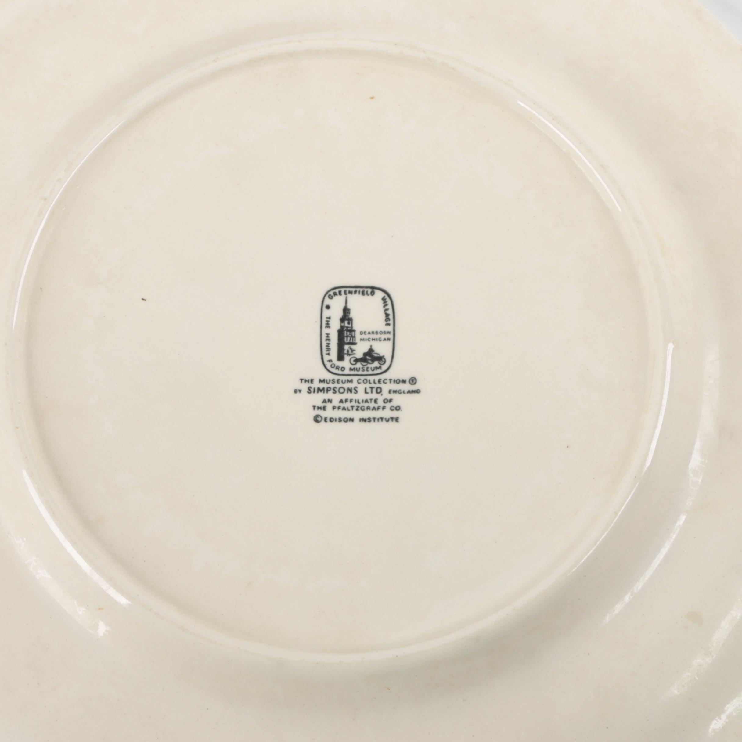 Simpsons Ltd. "The Henry Ford Museum" Tableware