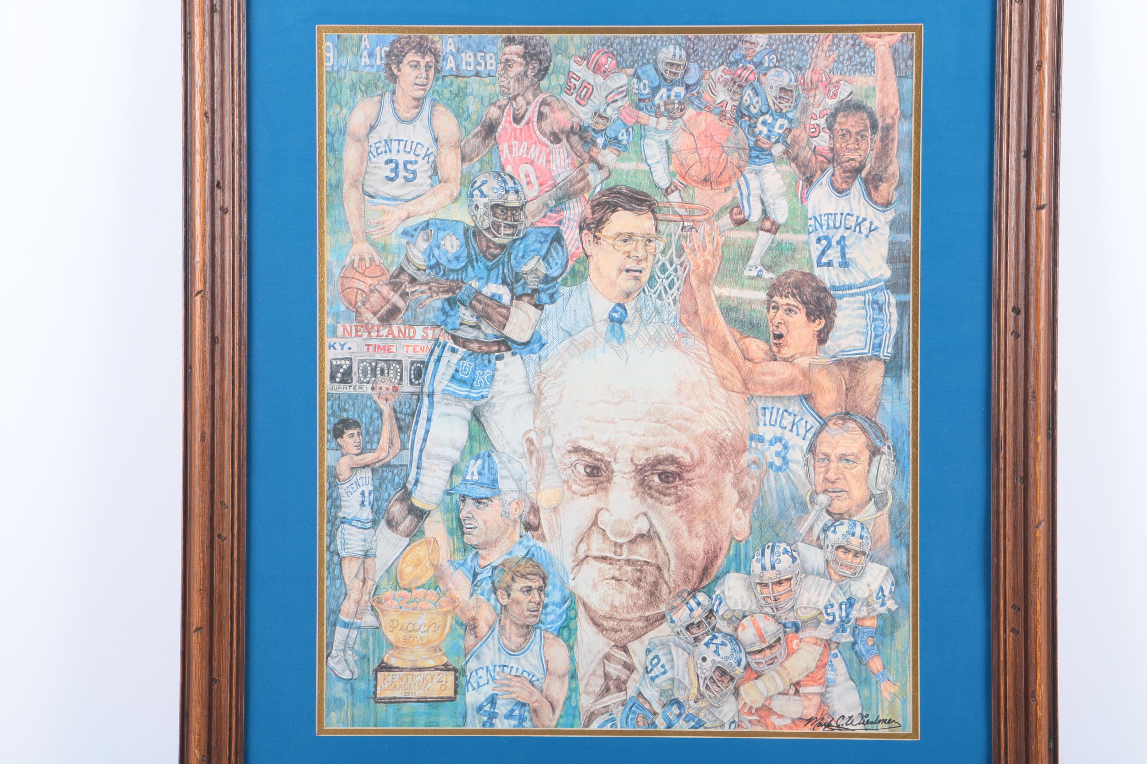 Reproduction Print on Paper After Mark C. Wiedmer "Kentucky Heroes"