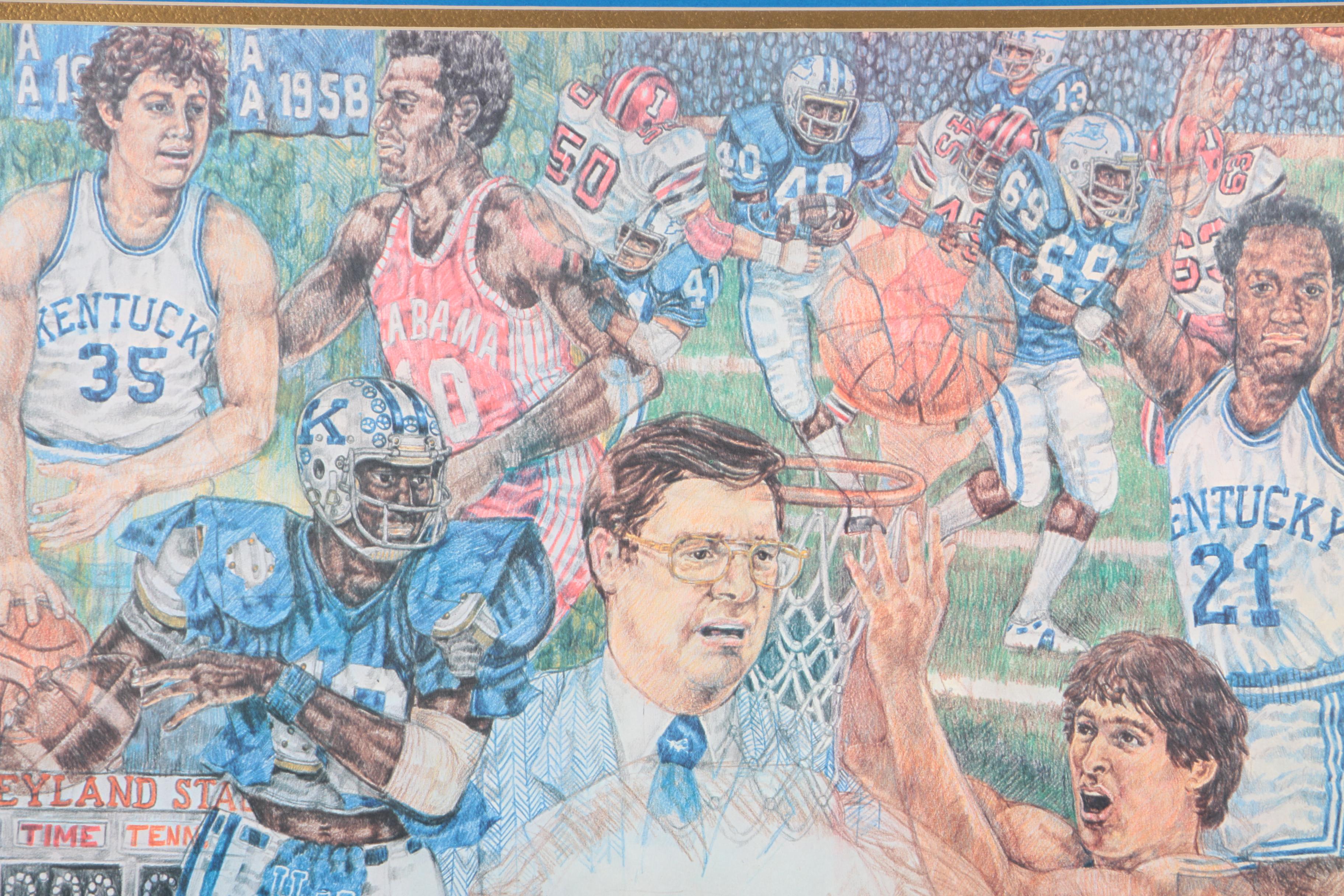 Reproduction Print on Paper After Mark C. Wiedmer "Kentucky Heroes"