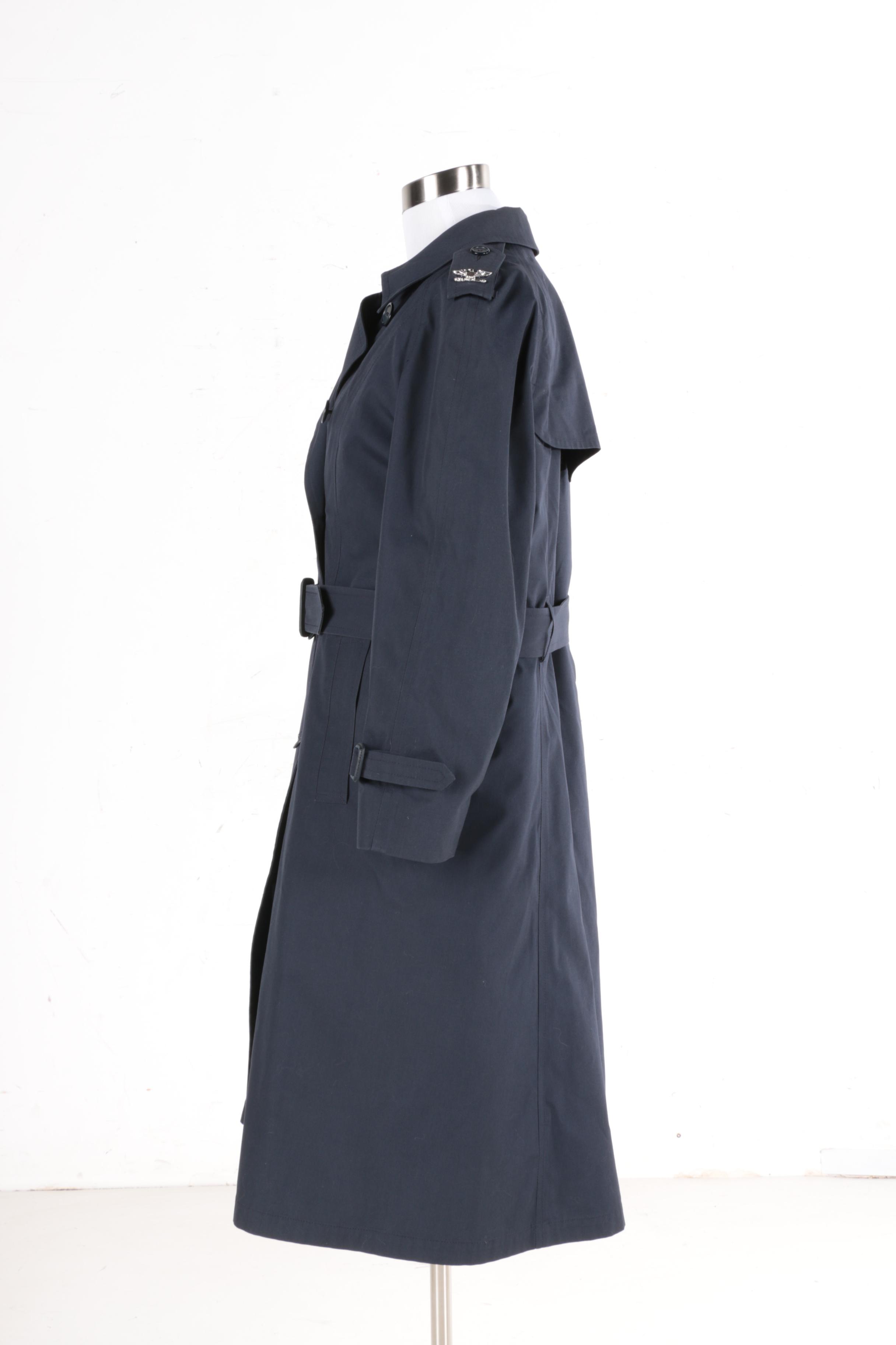 Women's US Air Force Dark Blue All Weather Coat with Two Caps