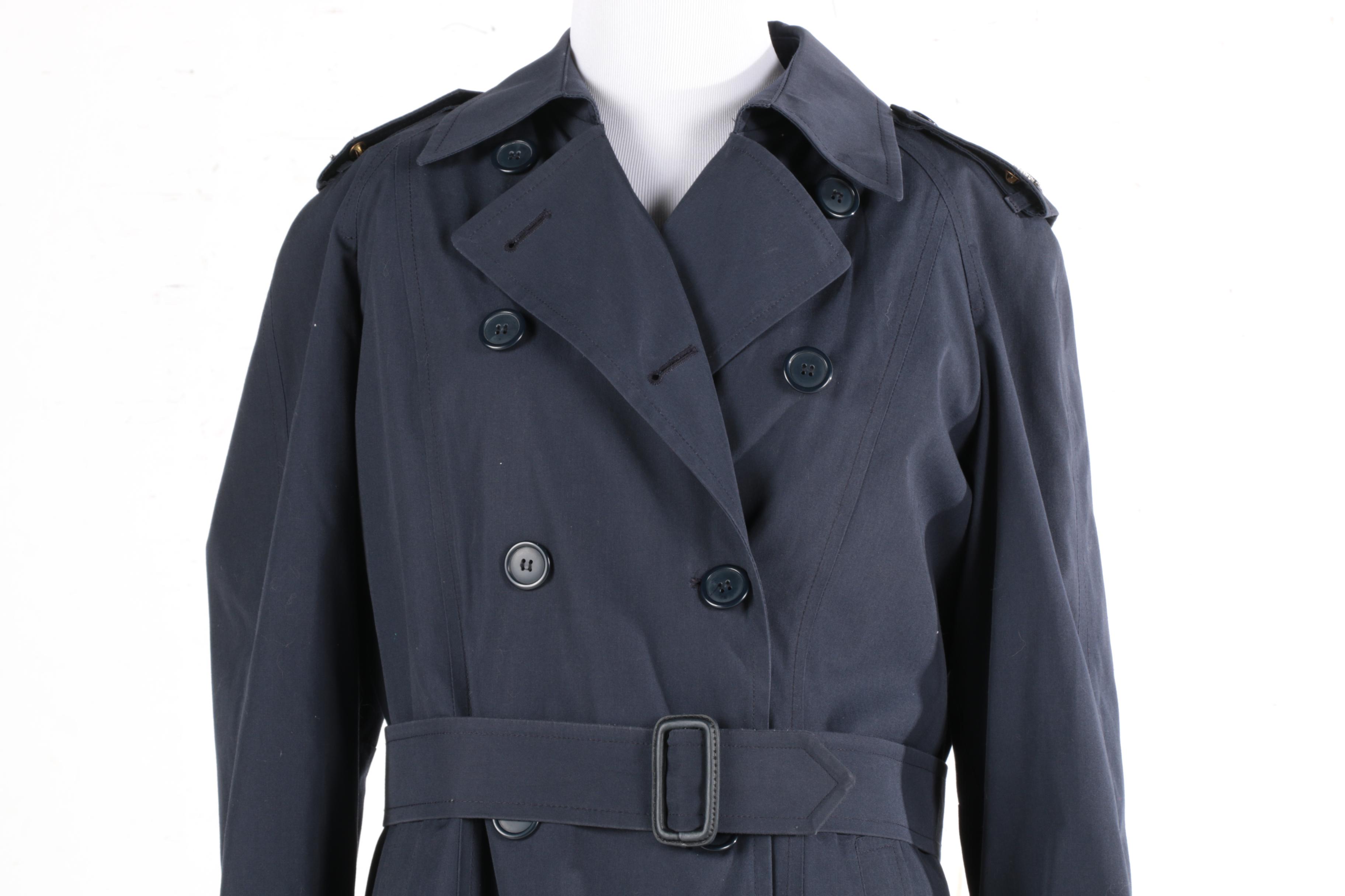 Women's US Air Force Dark Blue All Weather Coat with Two Caps