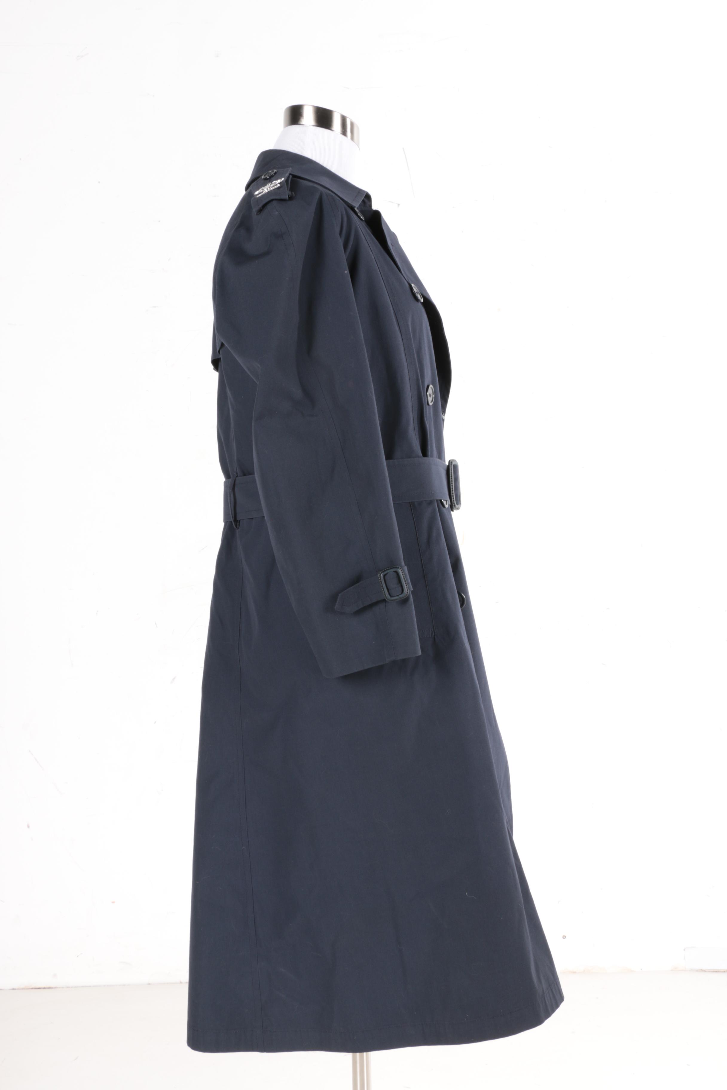 Women's US Air Force Dark Blue All Weather Coat with Two Caps