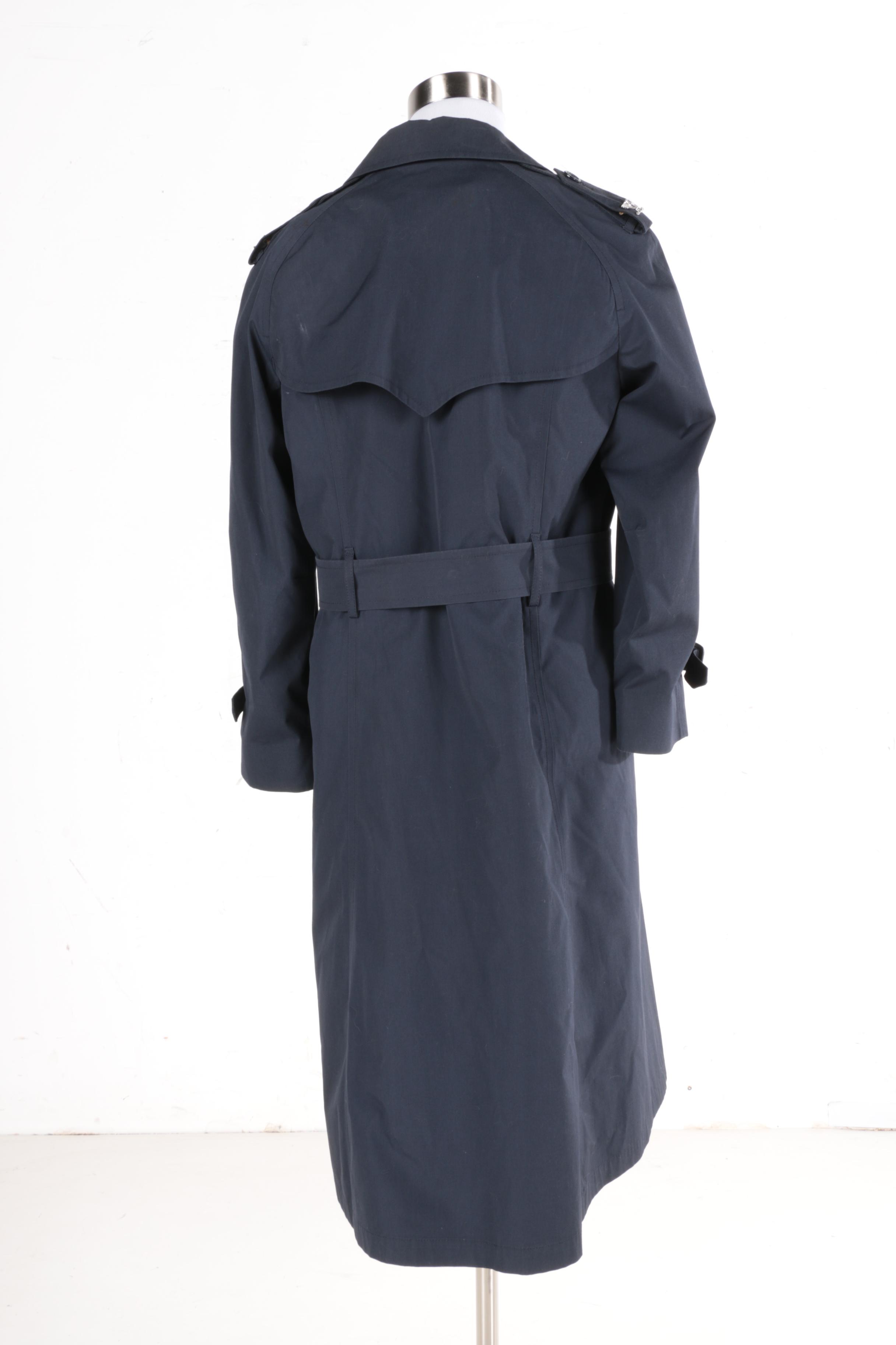 Women's US Air Force Dark Blue All Weather Coat with Two Caps
