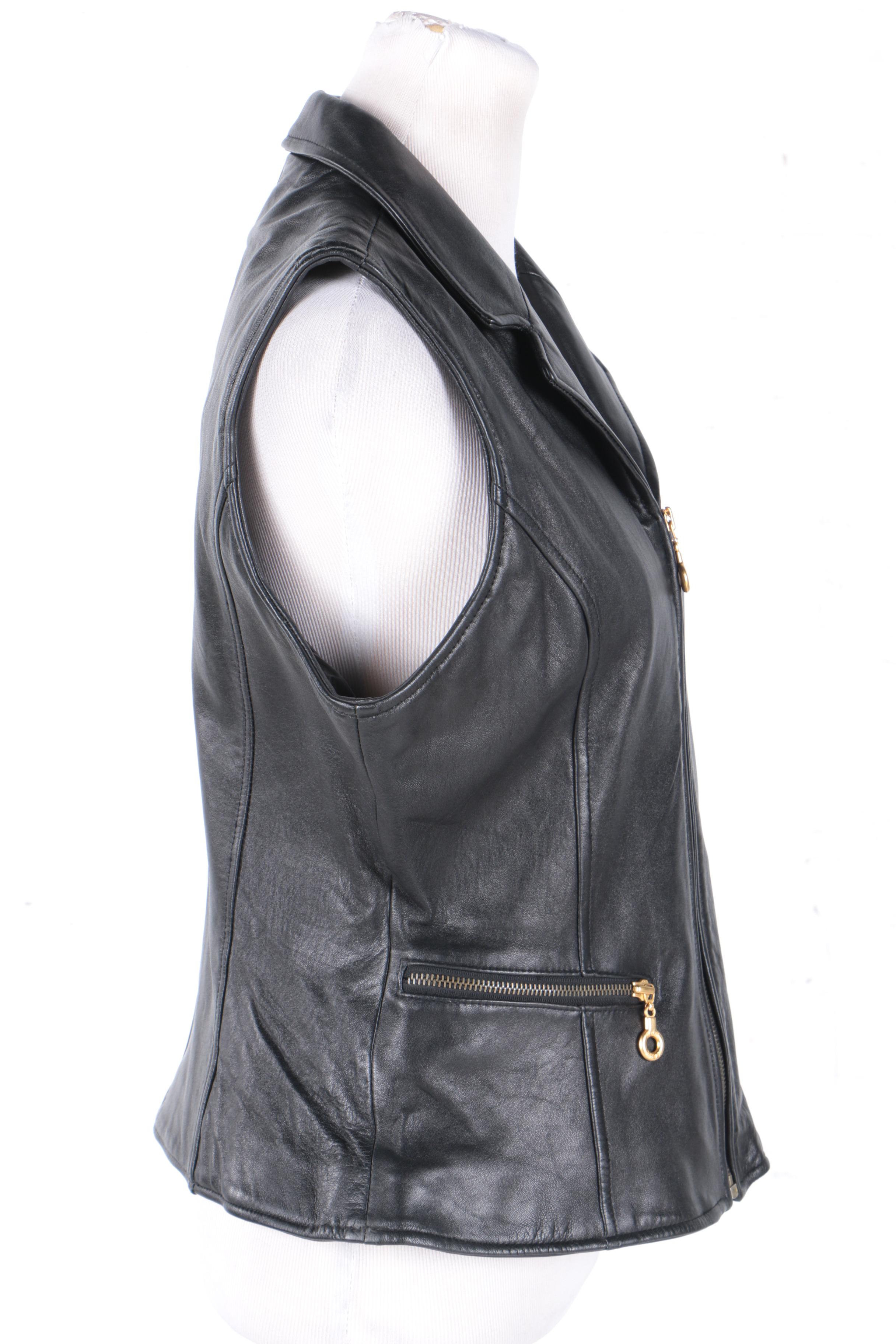 Women's Rem Garson Black Leather Vest