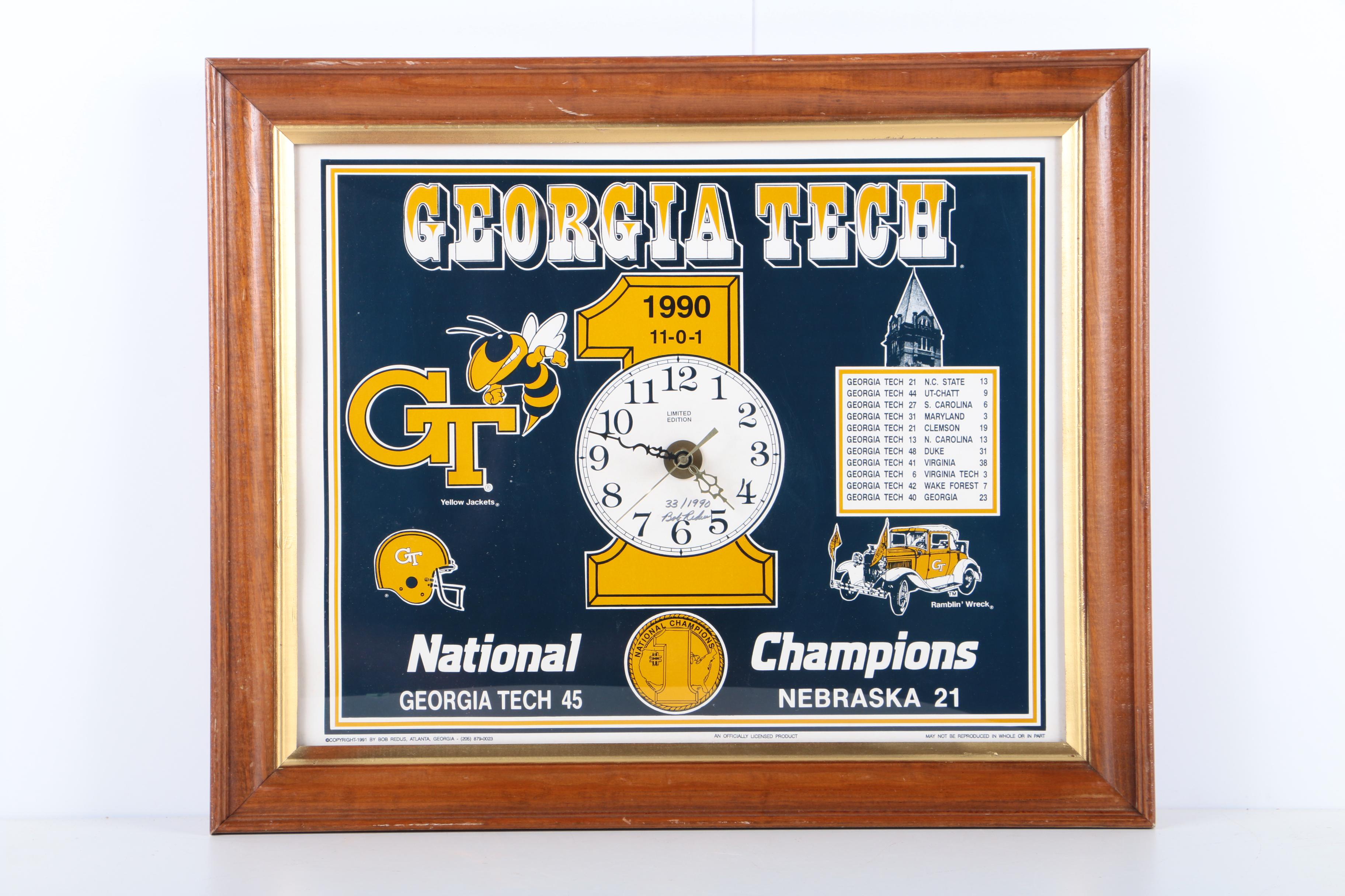 Georgia Tech 1990 National Championship Memorabilia