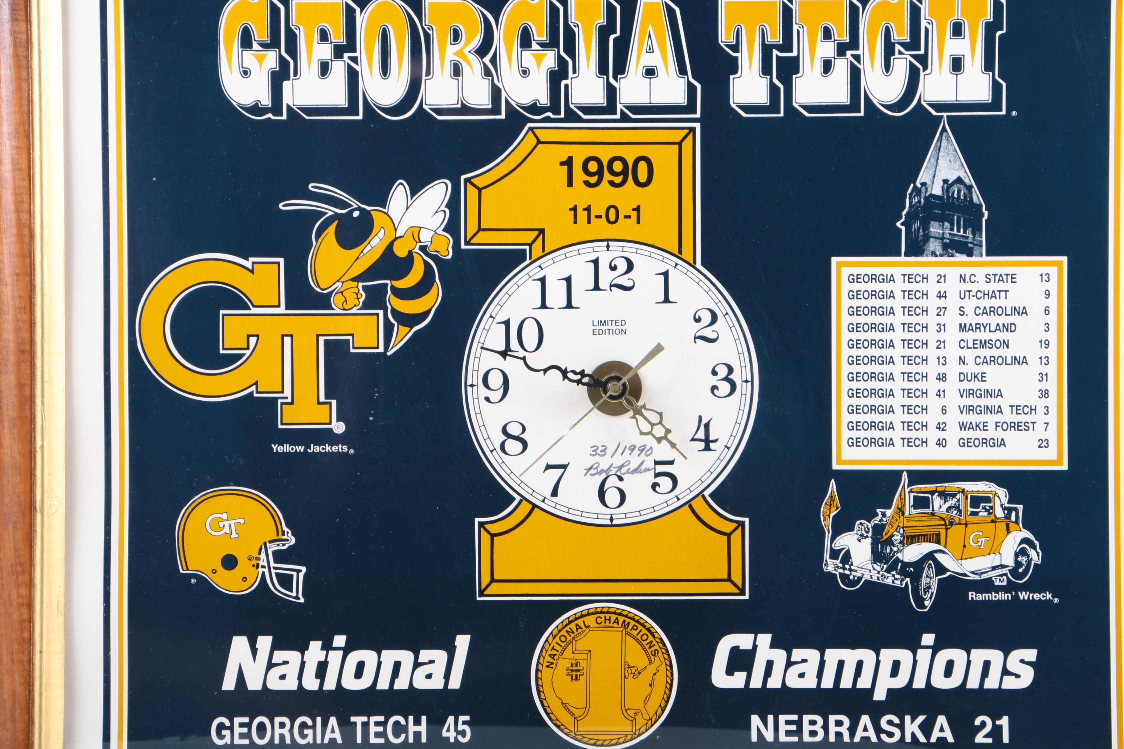 Georgia Tech 1990 National Championship Memorabilia