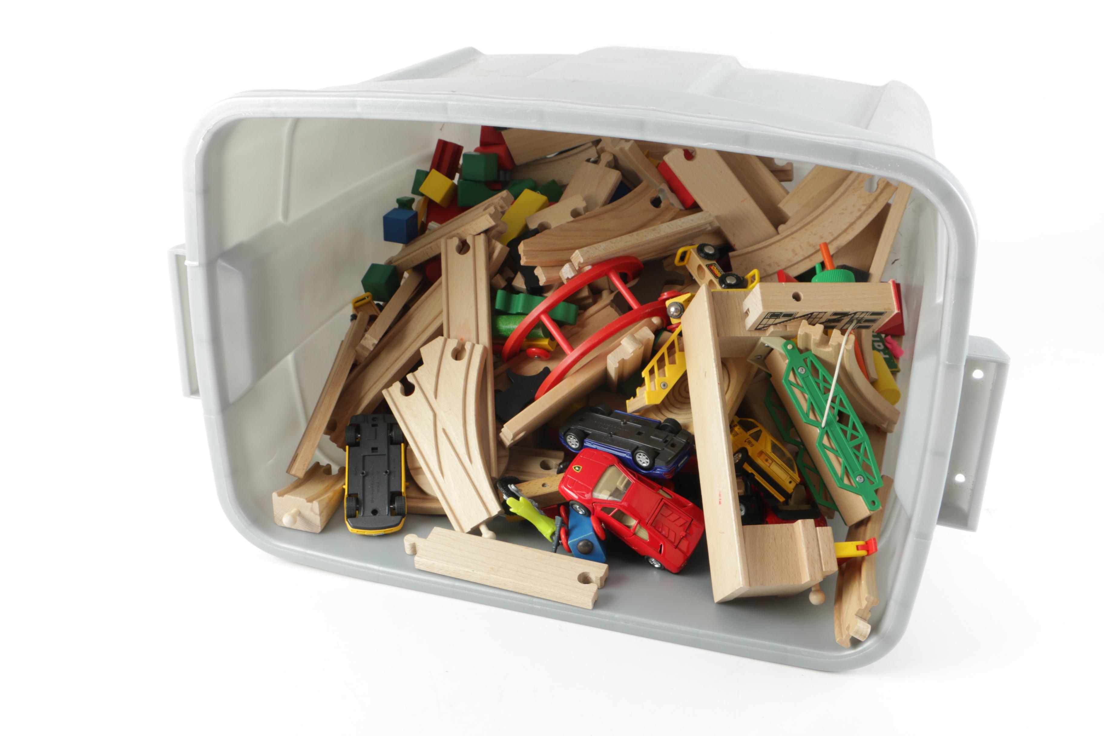 Brio Wooden Train Set with Die-Cast Toy Cars