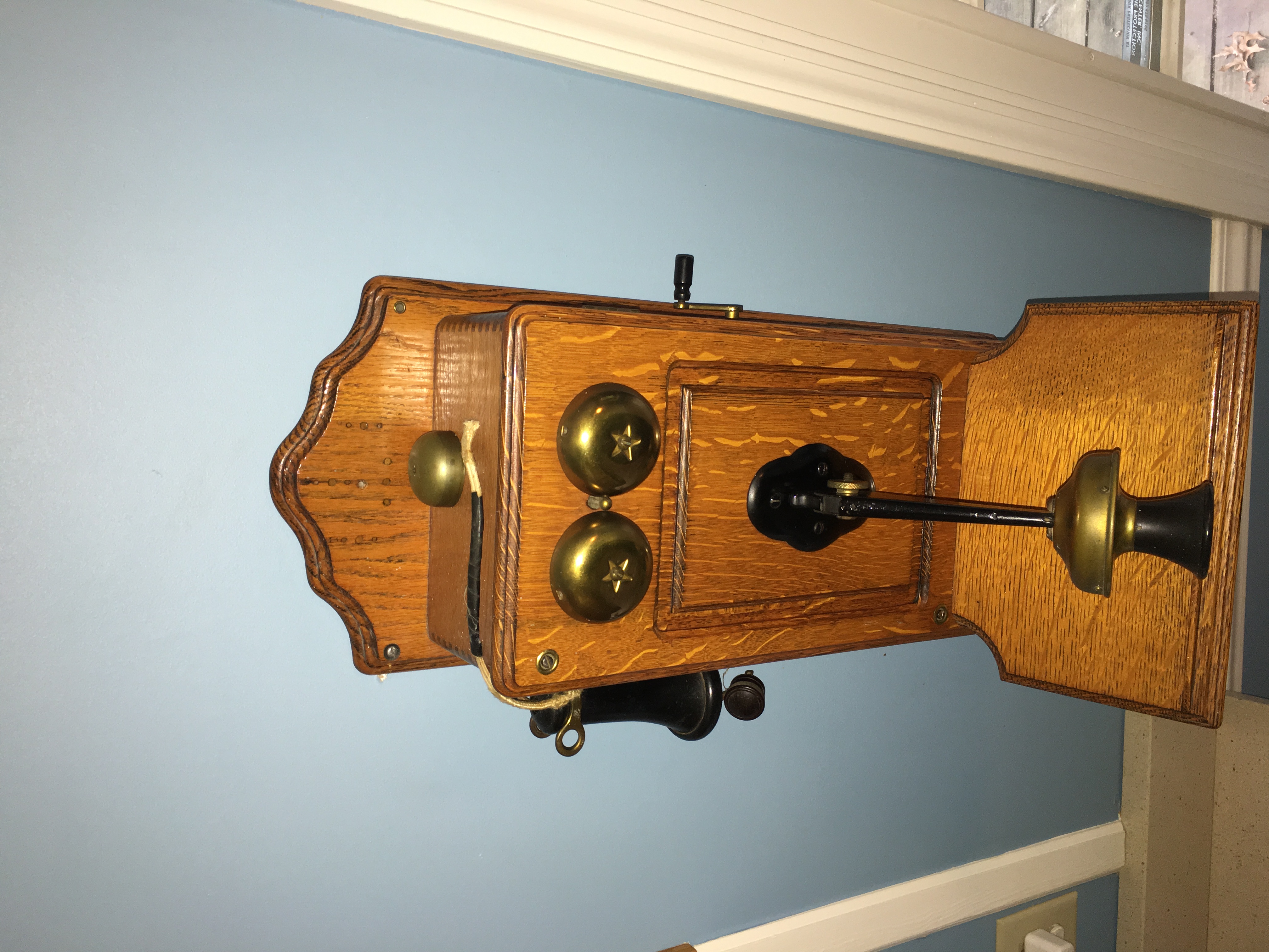 *Rework*Vintage Kellogg Wooden Wall Telephone