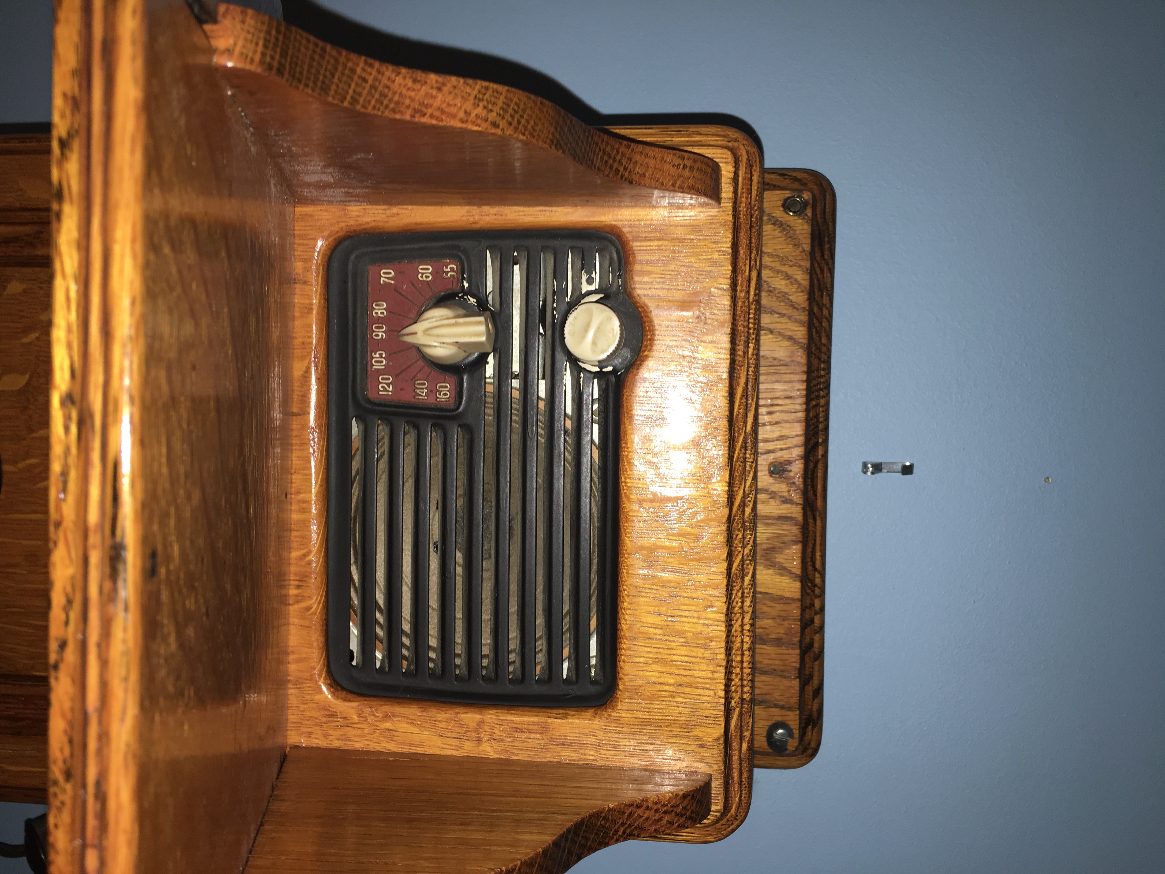 *Rework*Vintage Kellogg Wooden Wall Telephone