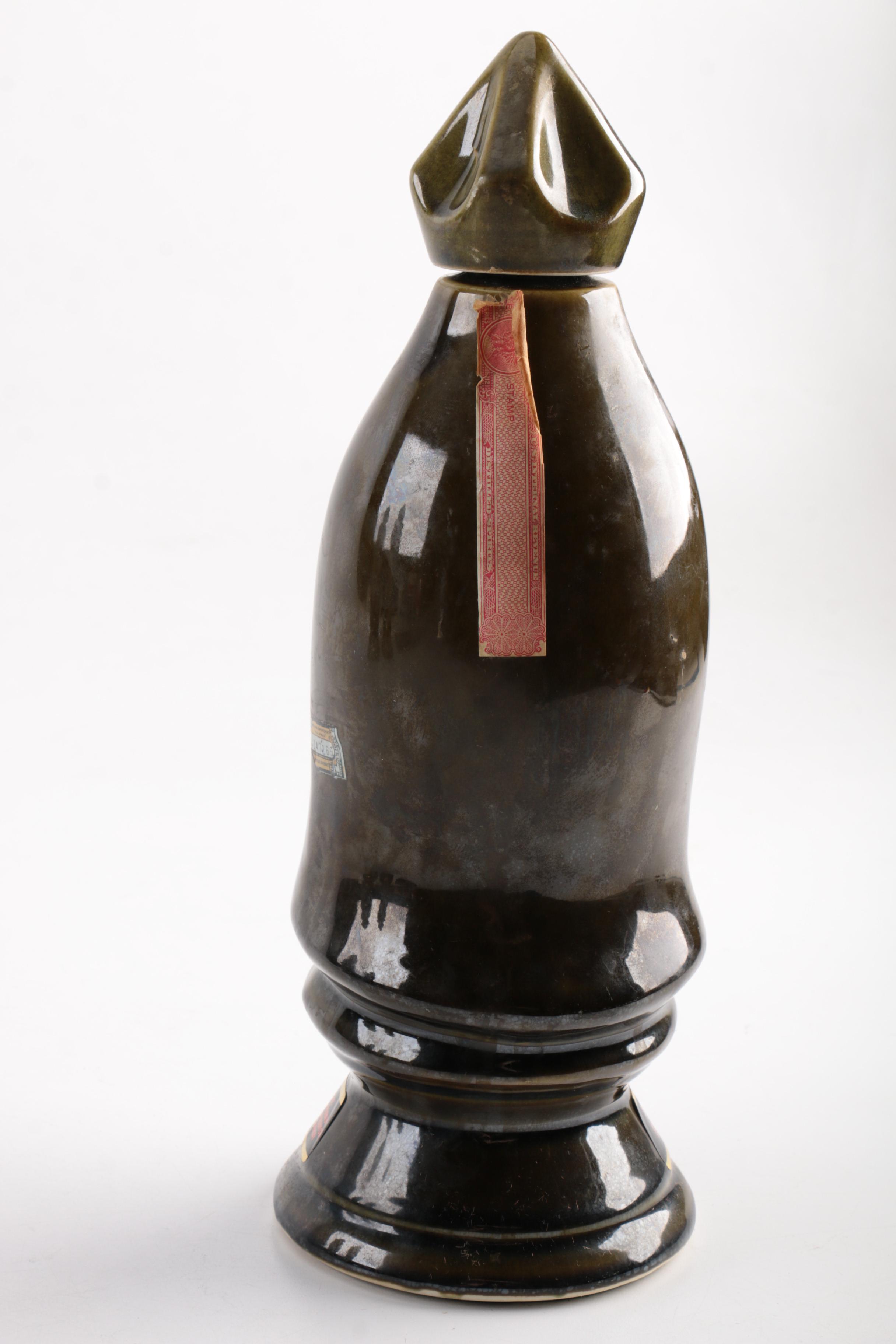 Vintage Old Crow Chess Piece Whisky Decanters