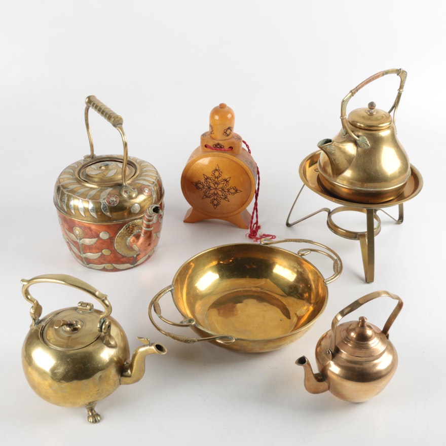 Cookware Including Brass Teapots