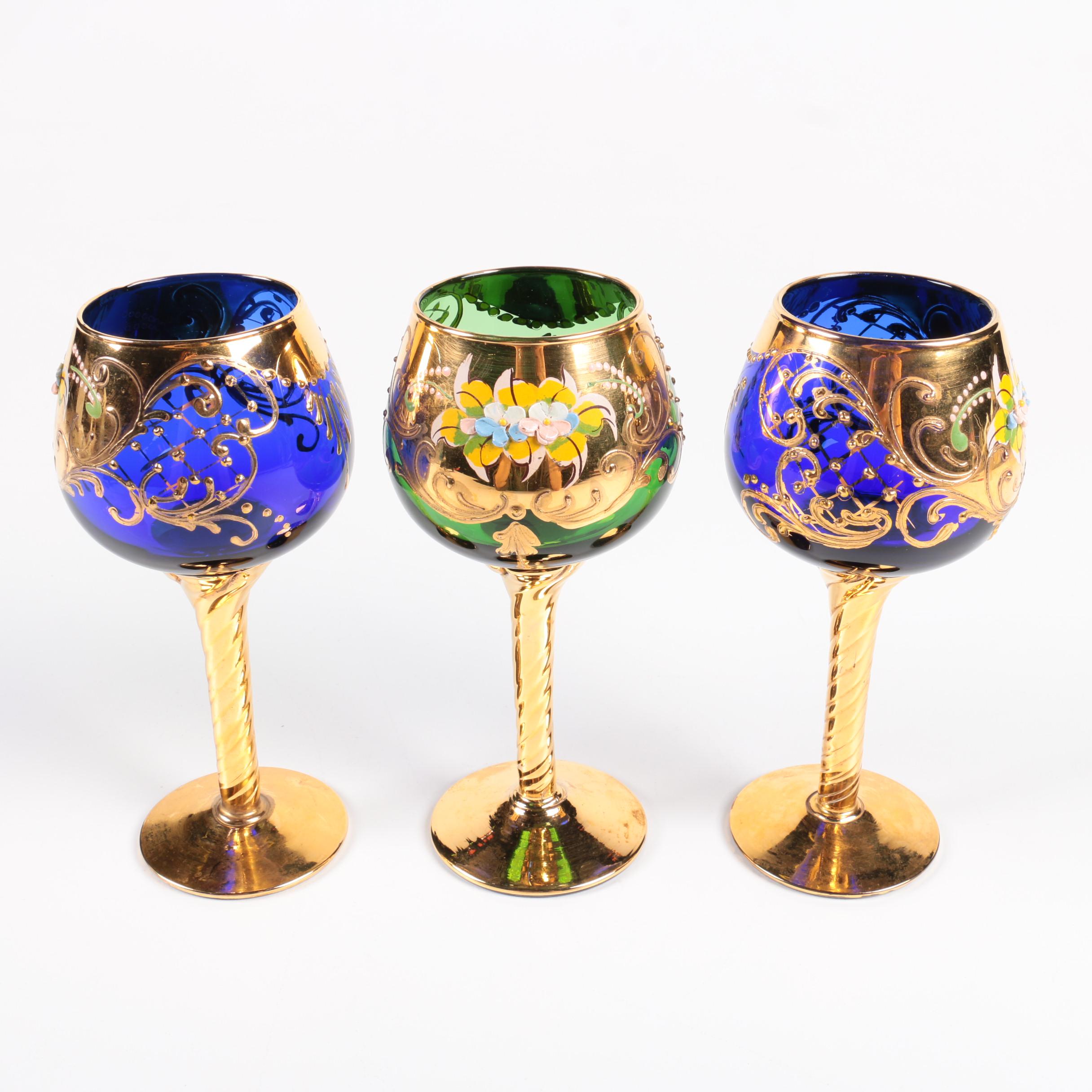 Murano Style Wine Glasses