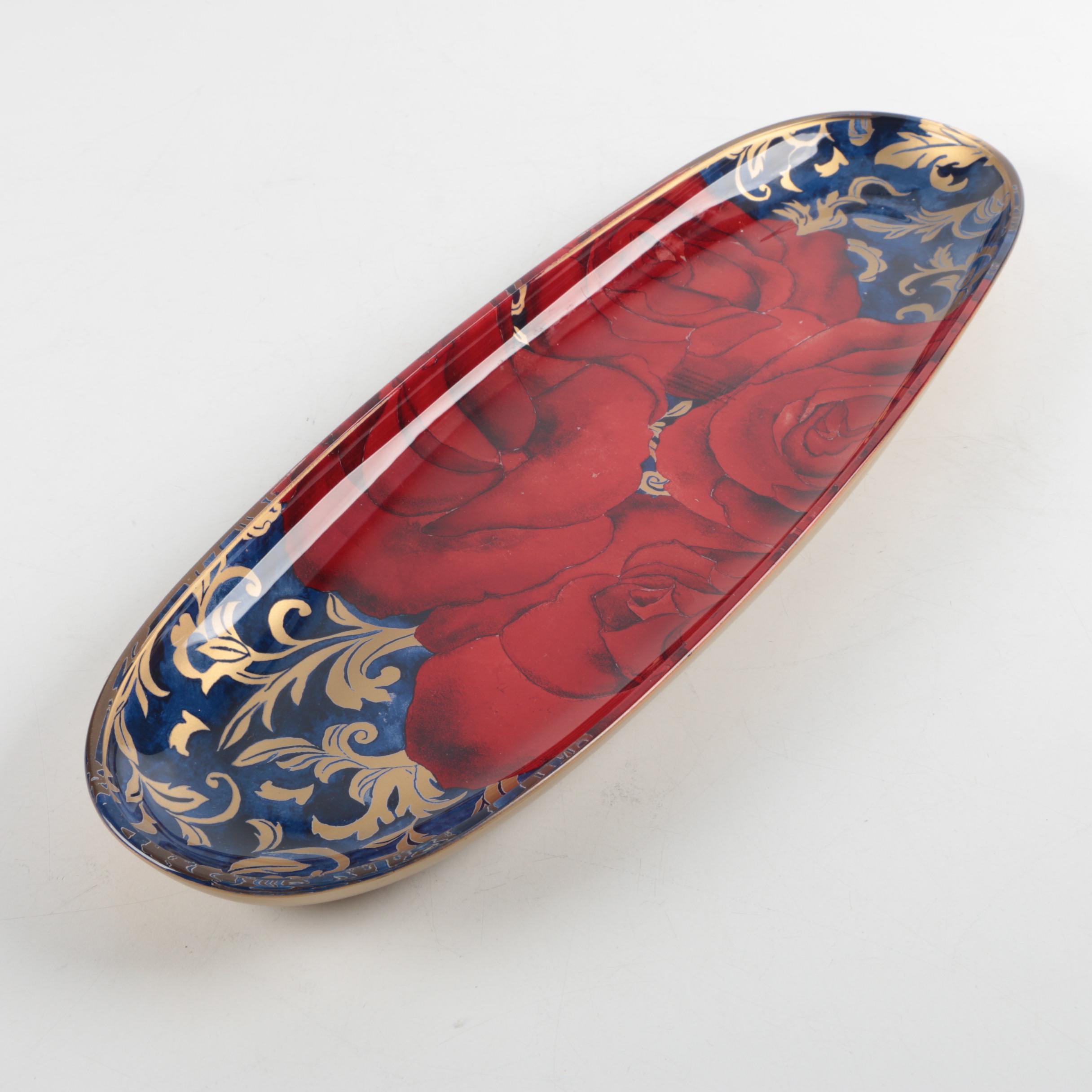 Oblong Glass Cheese Serving Tray