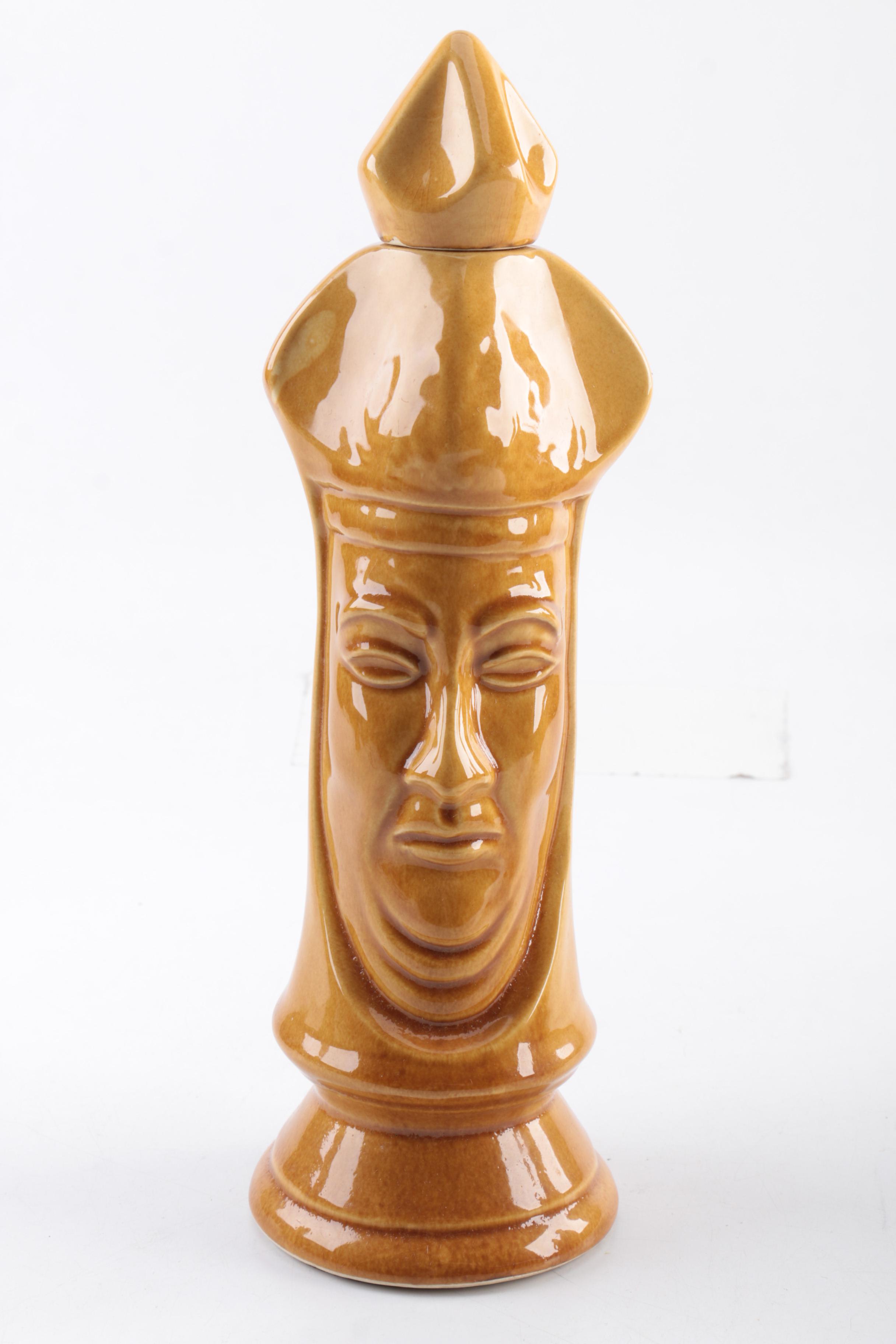 Vintage Old Crow Chess Piece Whisky Decanters