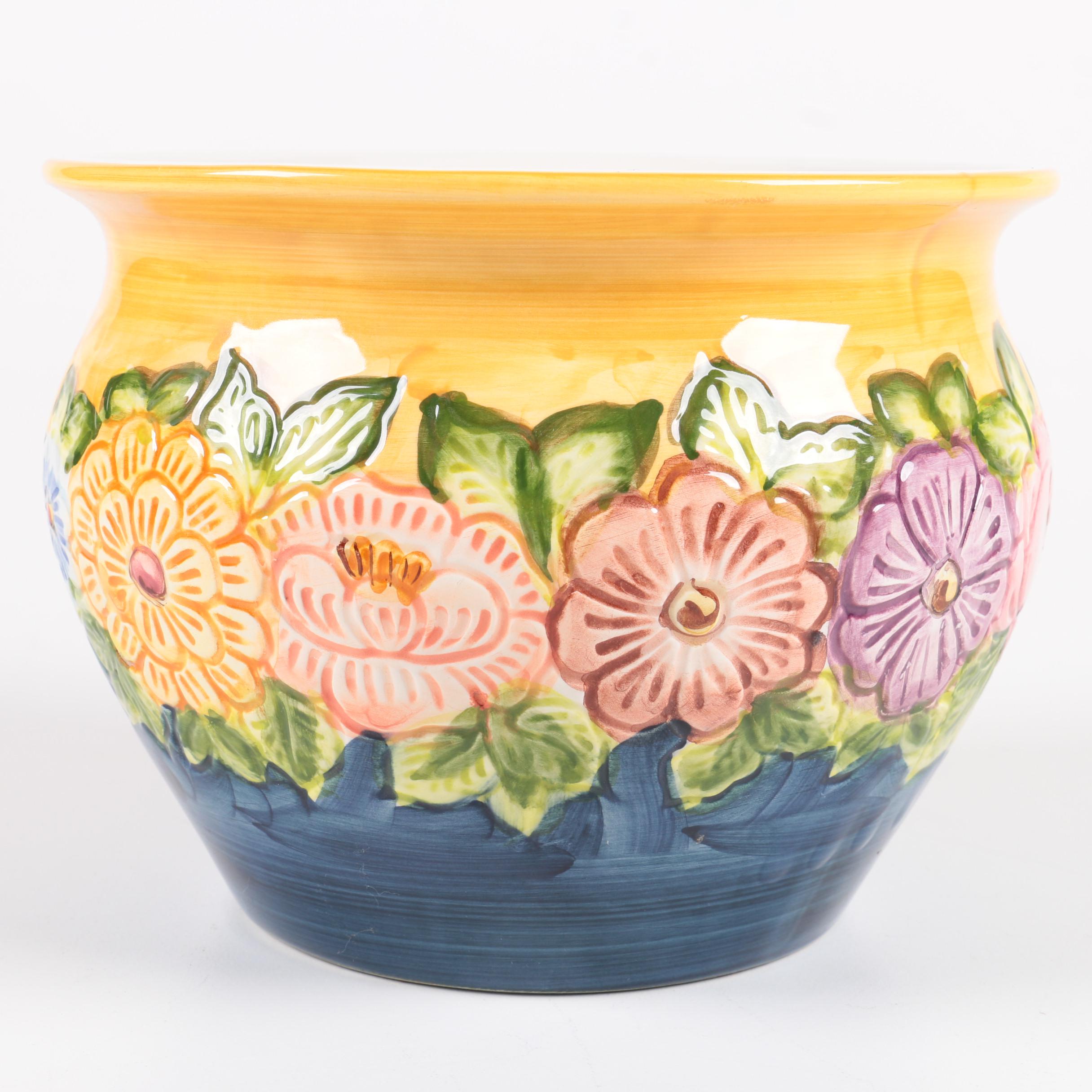 Hand-Painted Ceramic Planter