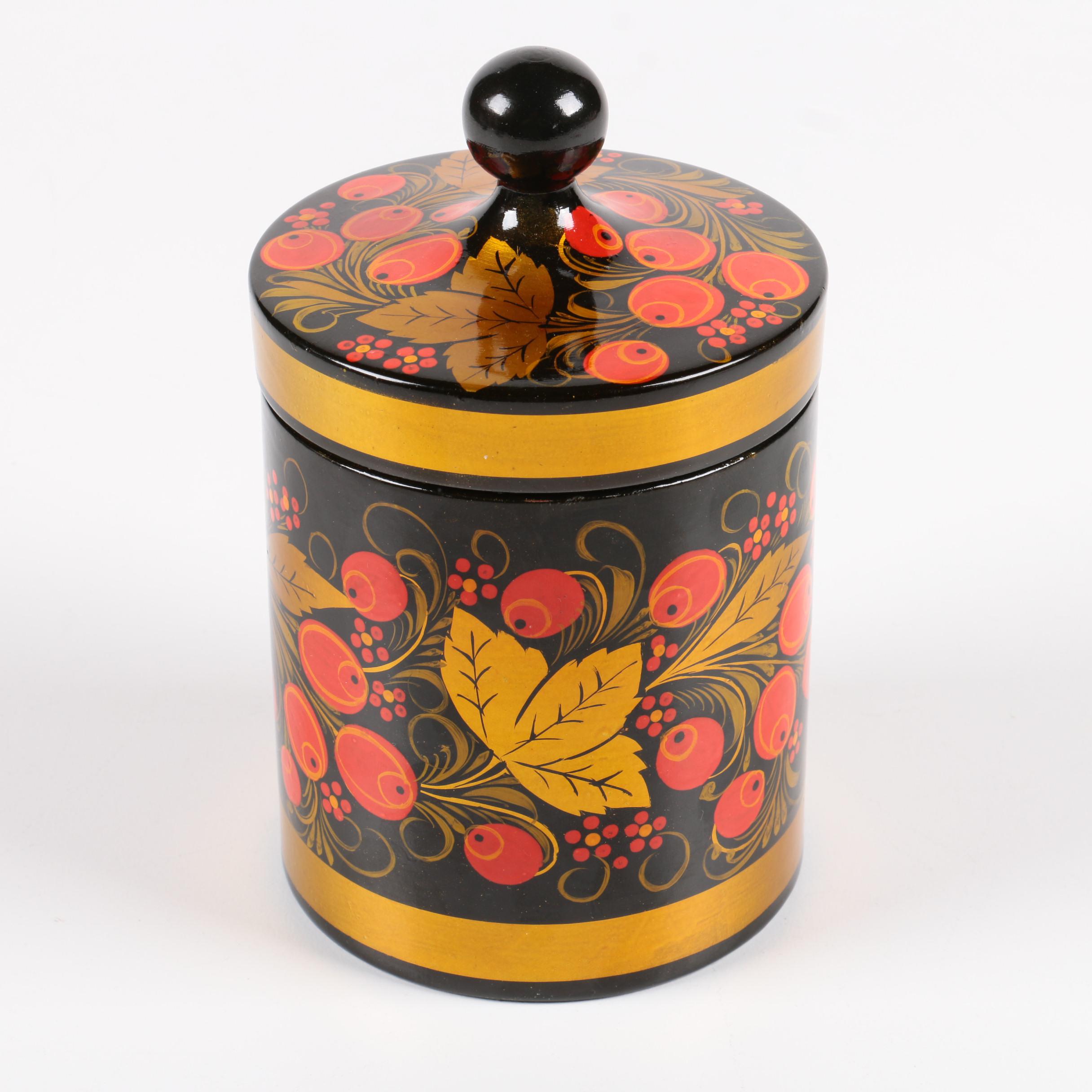 Russian Floral Canister