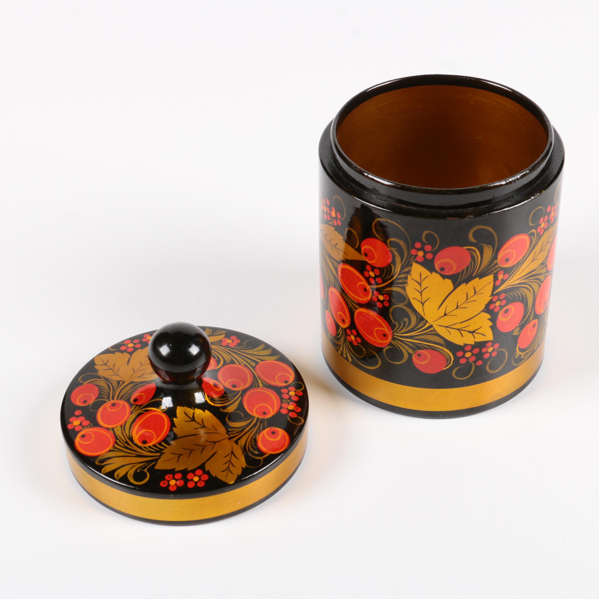 Russian Floral Canister