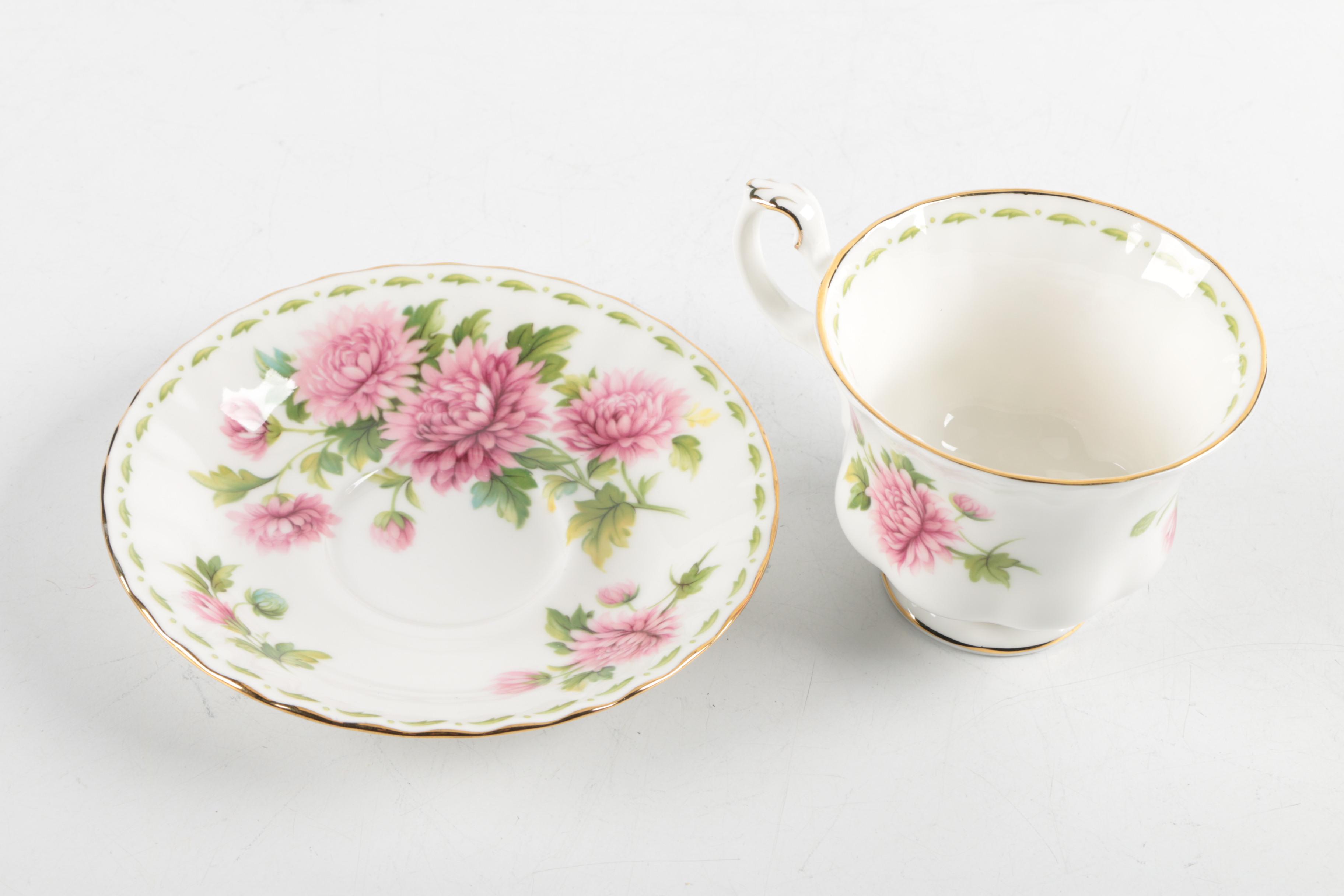 Royal Albert "Chrysanthemum" Porcelain Teacup and Saucer