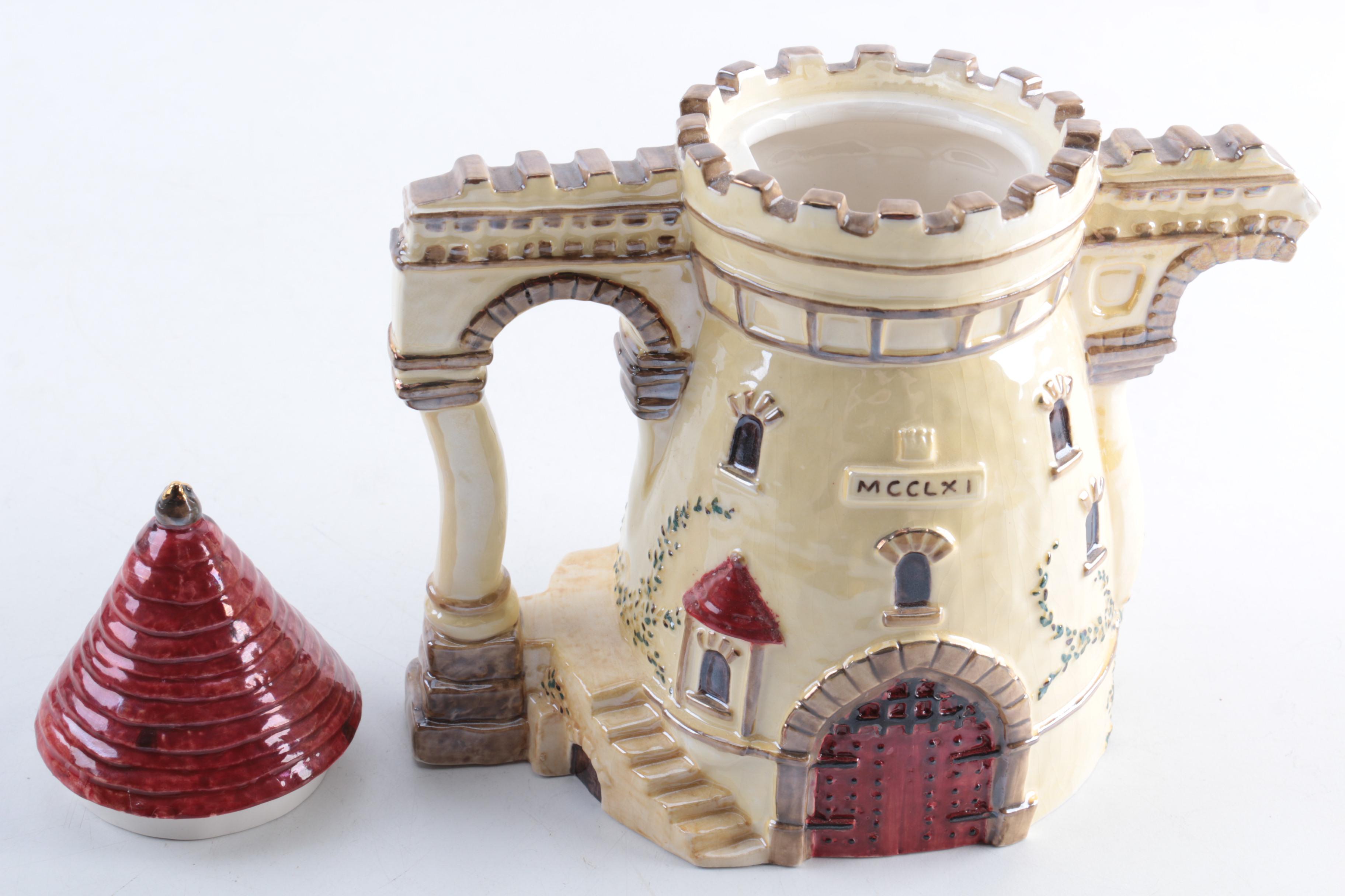 Antique Tressemanes & Vogt Limoges Mug Set and Department 56 Teapot