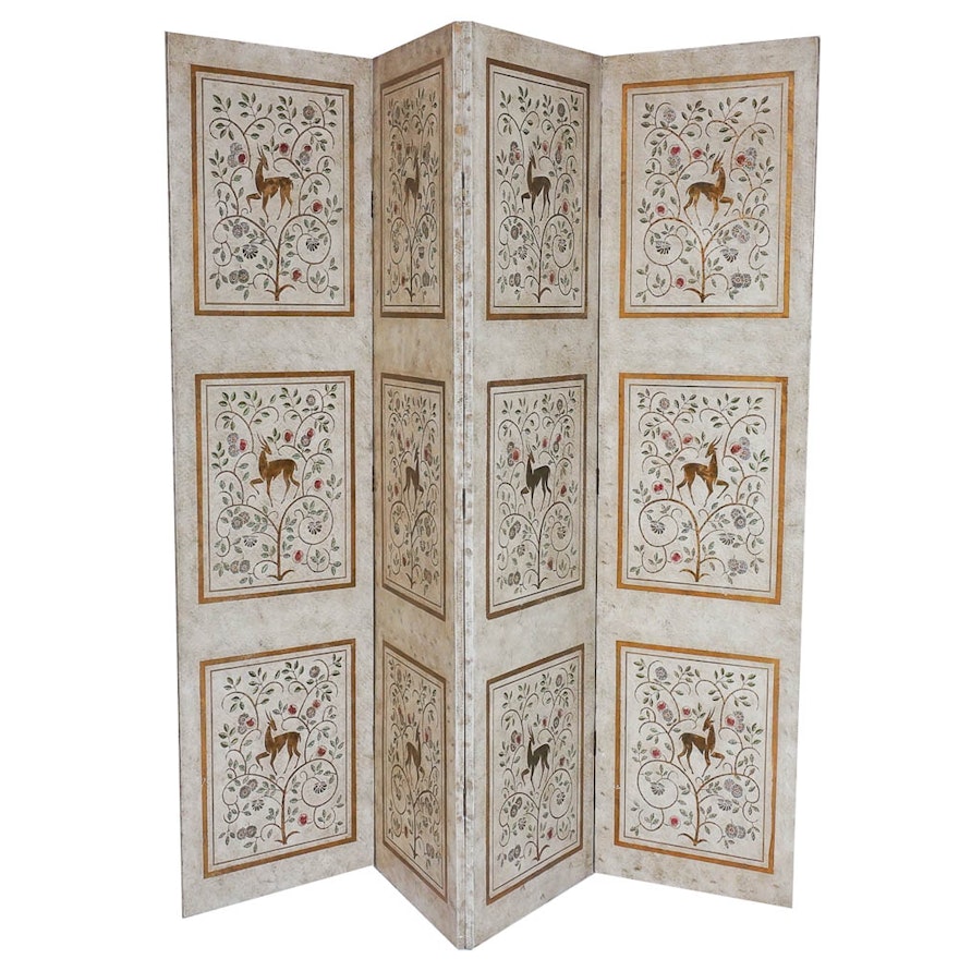 Vintage Four Panel Room Divider