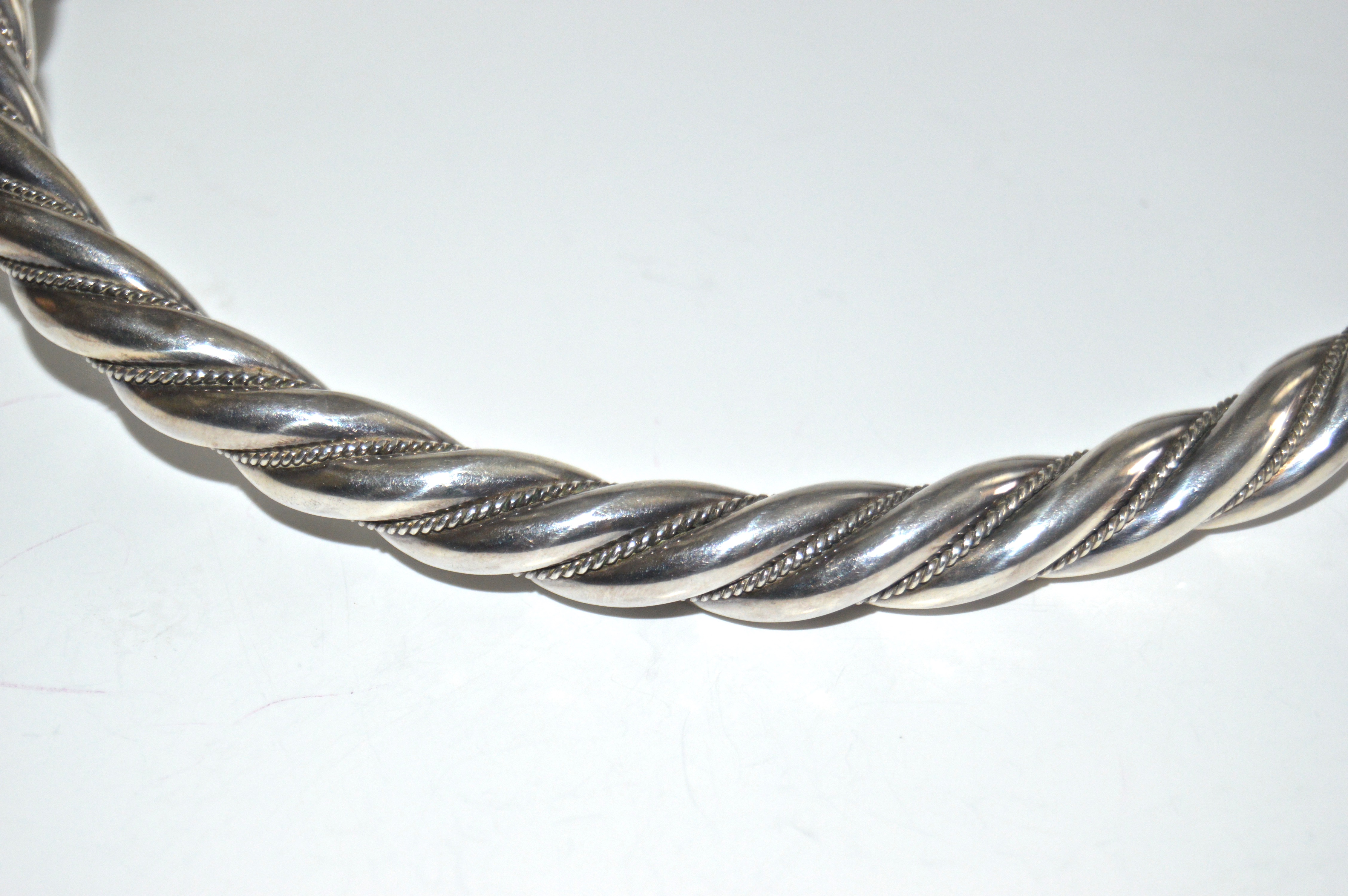 Sterling Twisted Collar Necklace and Matching Bracelet