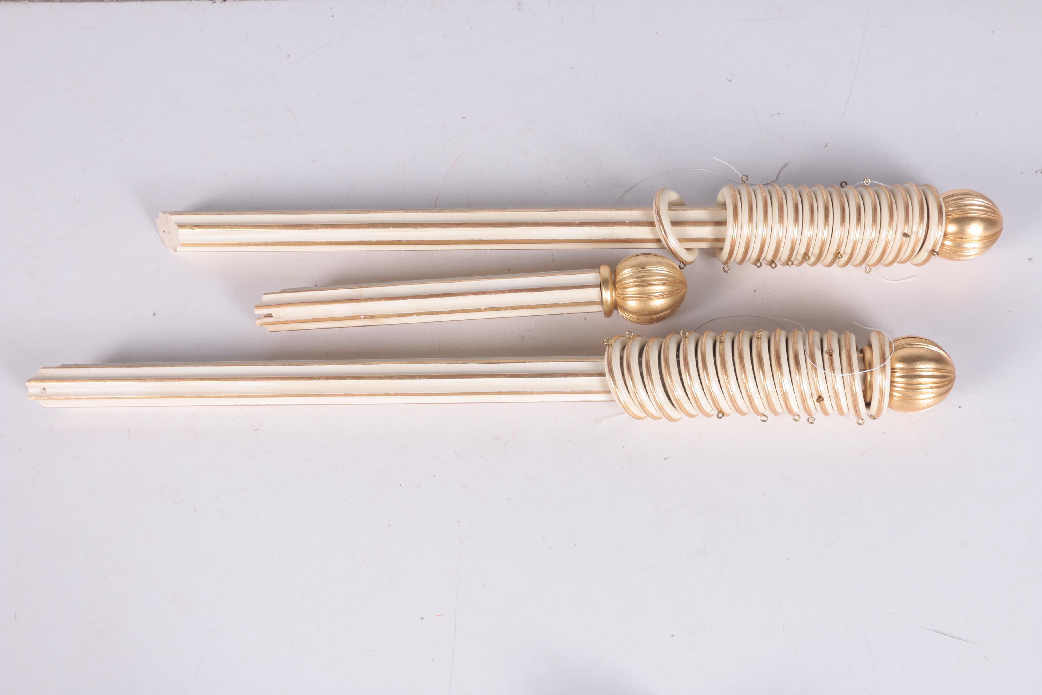 Collection of Ornate Curtain Rods and Rings