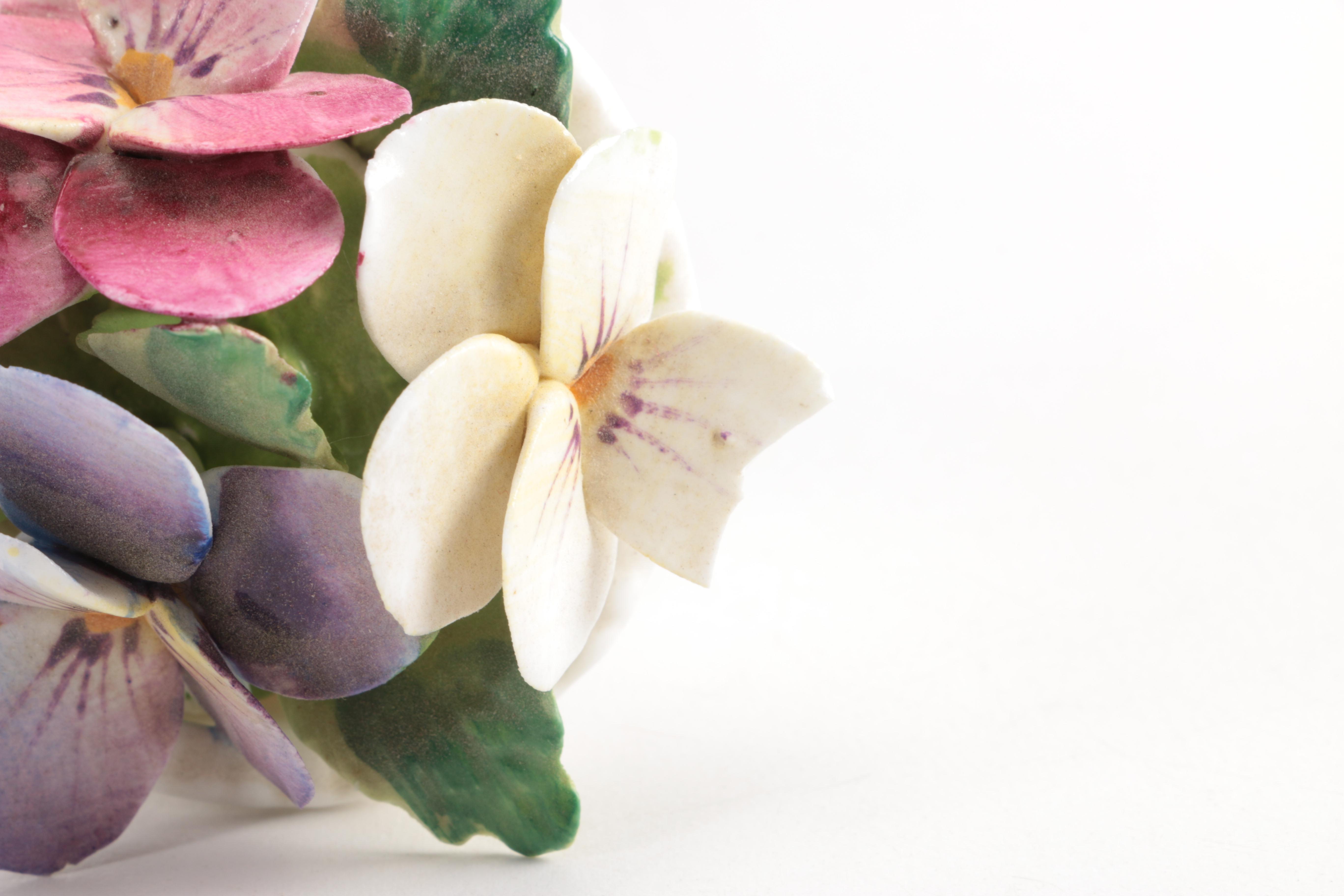 Vintage Porcelain Basket, Decorative Pansy-Planter Including Meissen