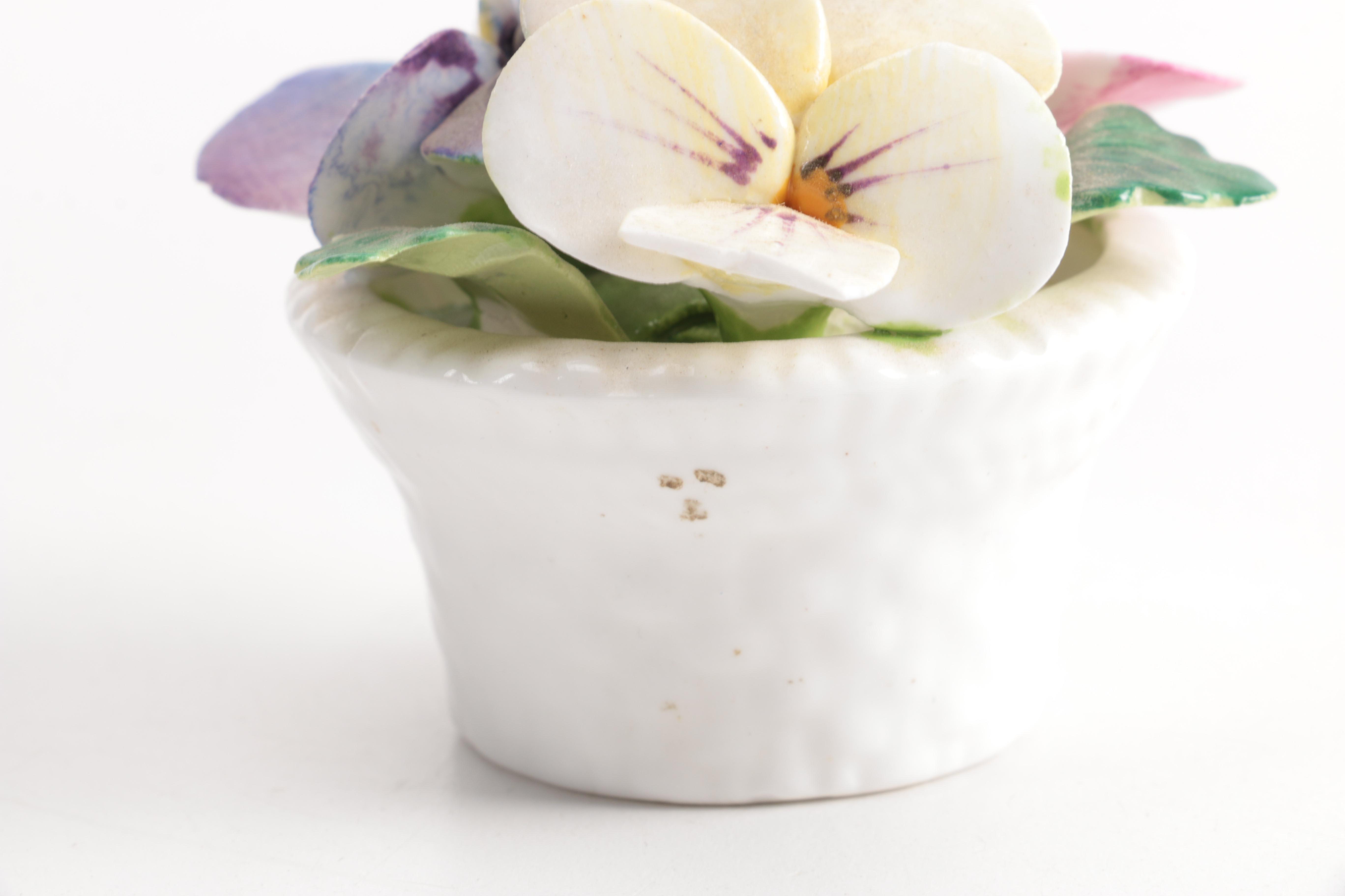 Vintage Porcelain Basket, Decorative Pansy-Planter Including Meissen