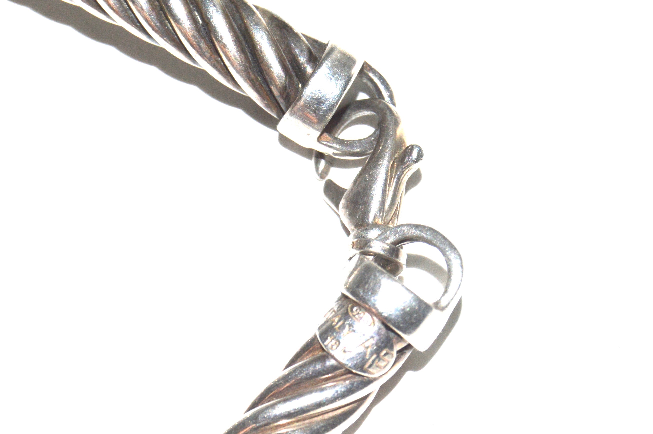 Sterling and 18K Gold Rope Earring and Necklace Set and Sterling Collar Necklace